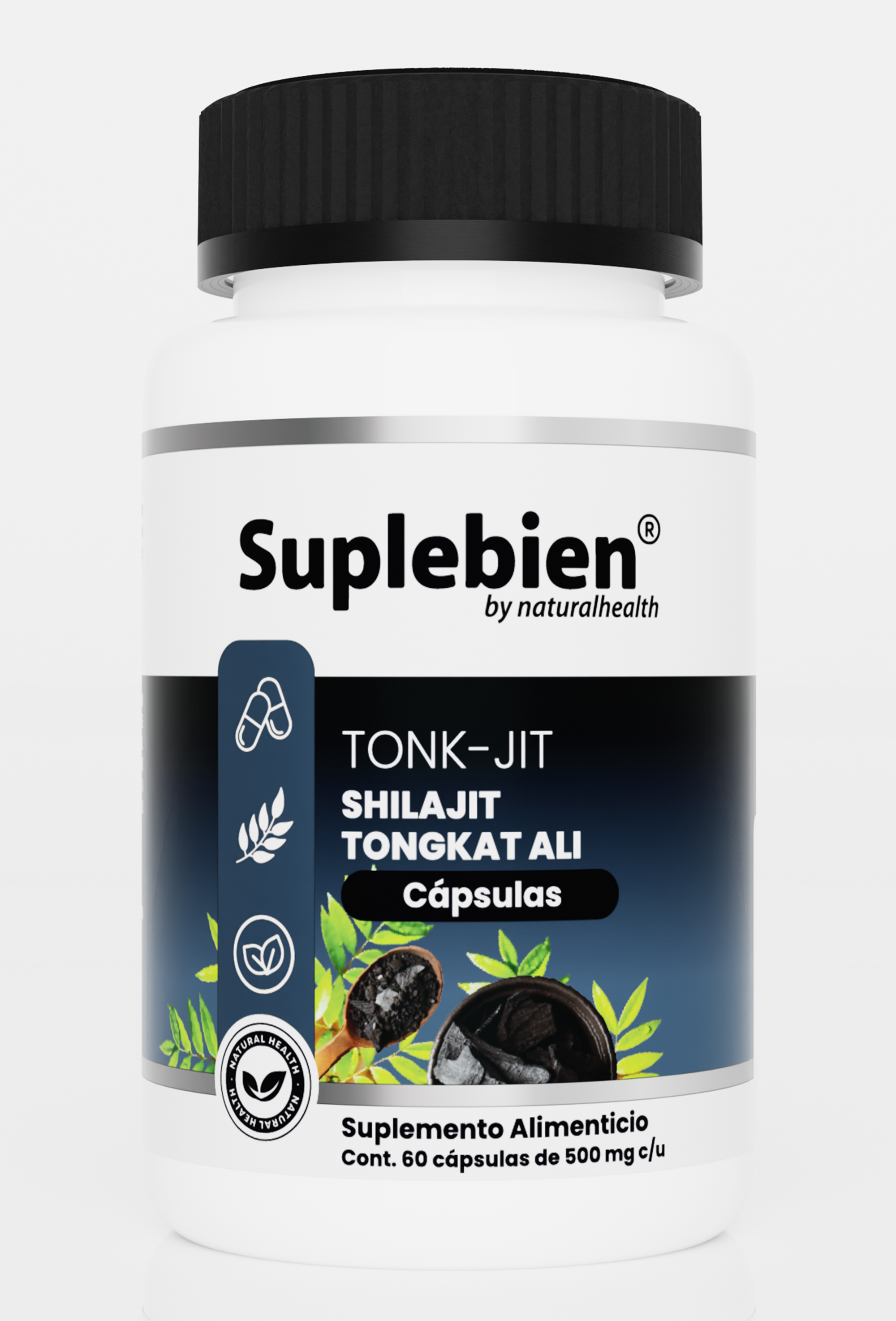SUPLEBIEN. TONK-JIT Shilajit Tongkat Ali 60 cápsulas de 500 mg c/u.