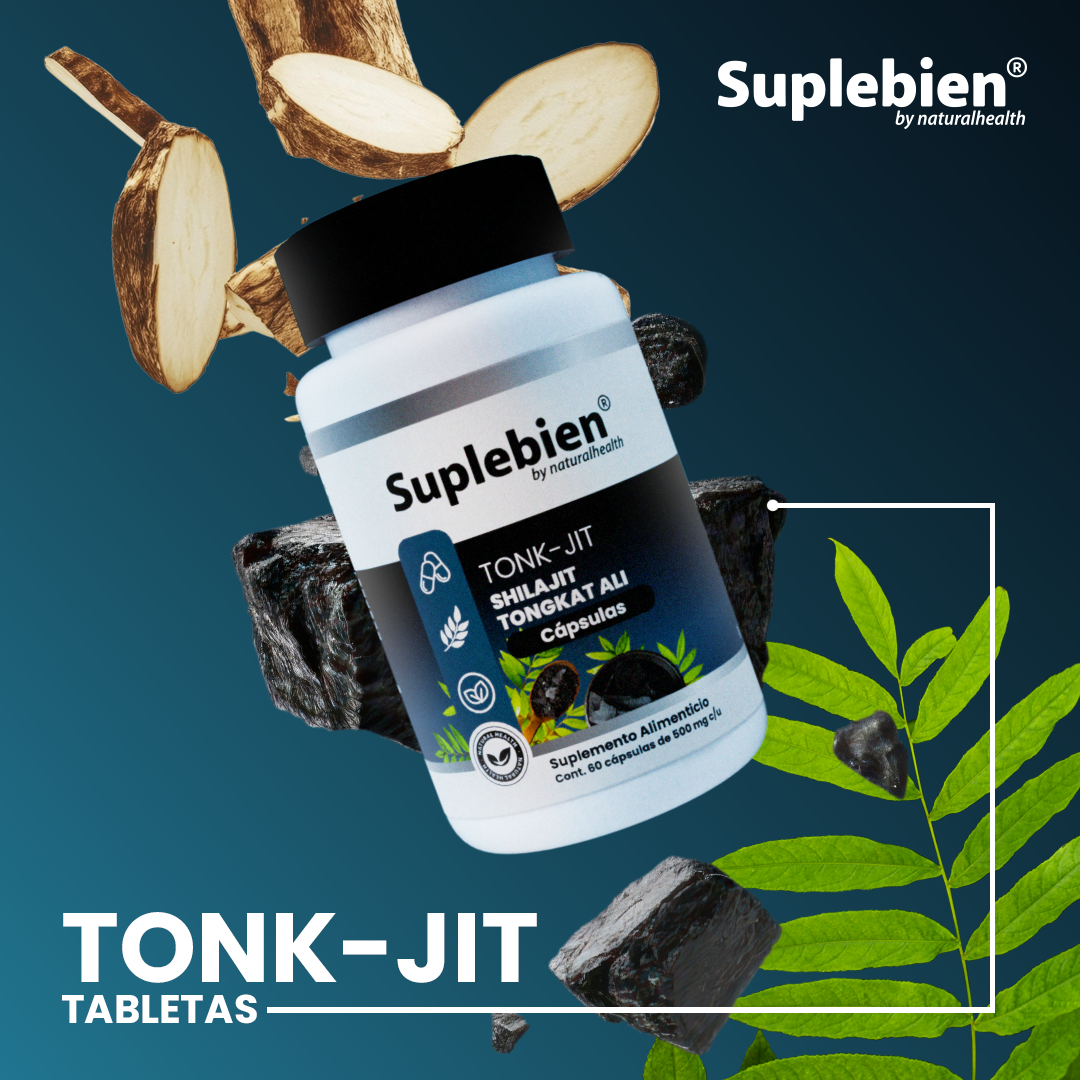 SUPLEBIEN. TONK-JIT Shilajit Tongkat Ali 60 cápsulas de 500 mg c/u.