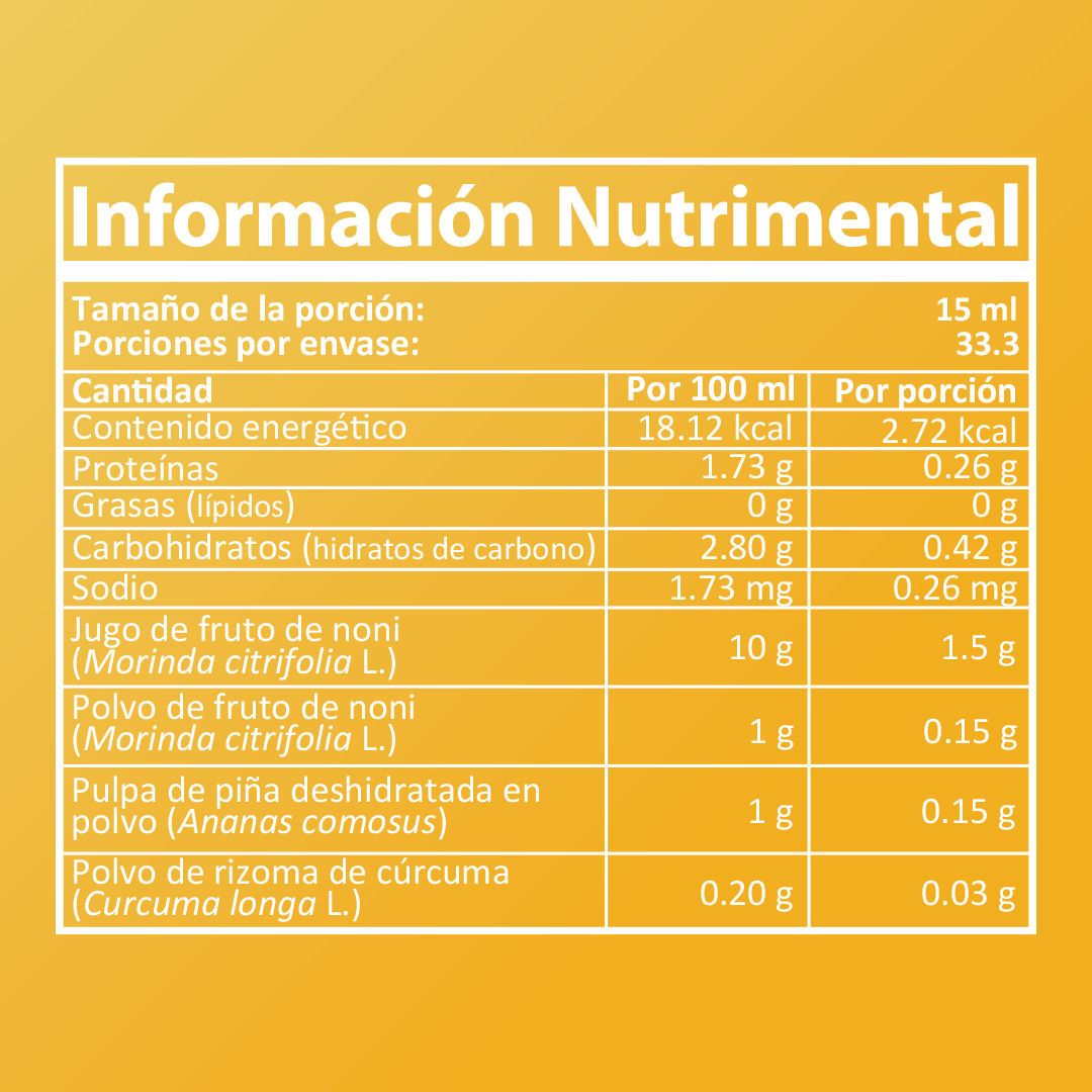 SUPLEBIEN. RTN-PLUS Morinda Citrifolia L. (NONI), cúrcuma y piña 500 ml