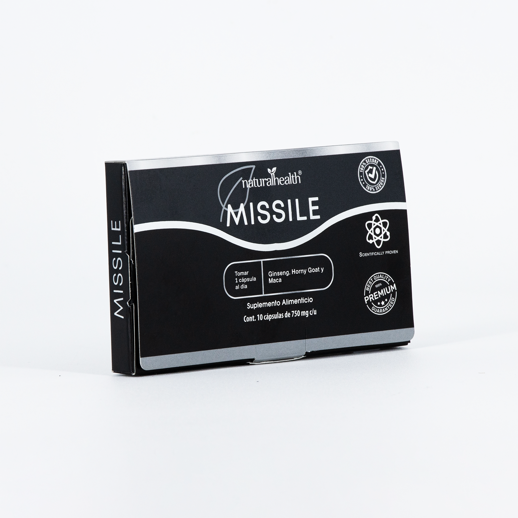 Missile | Ginseng, Horny goat y Maca | 10 cápsulas