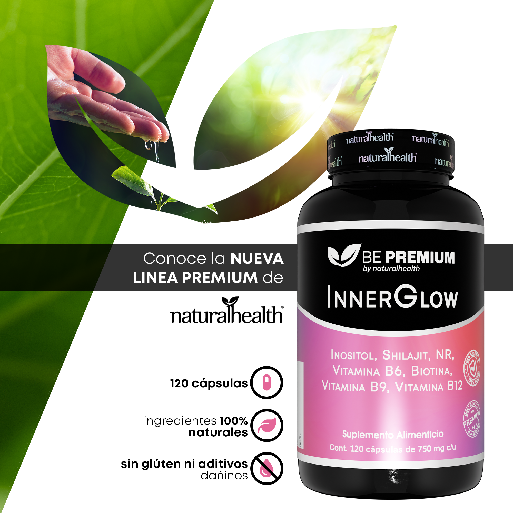 Suplemento para Mujer | Inositol, Shilajit, NR, Acido Fólico y Vitaminas | Origen Natural, 120 Cápsulas