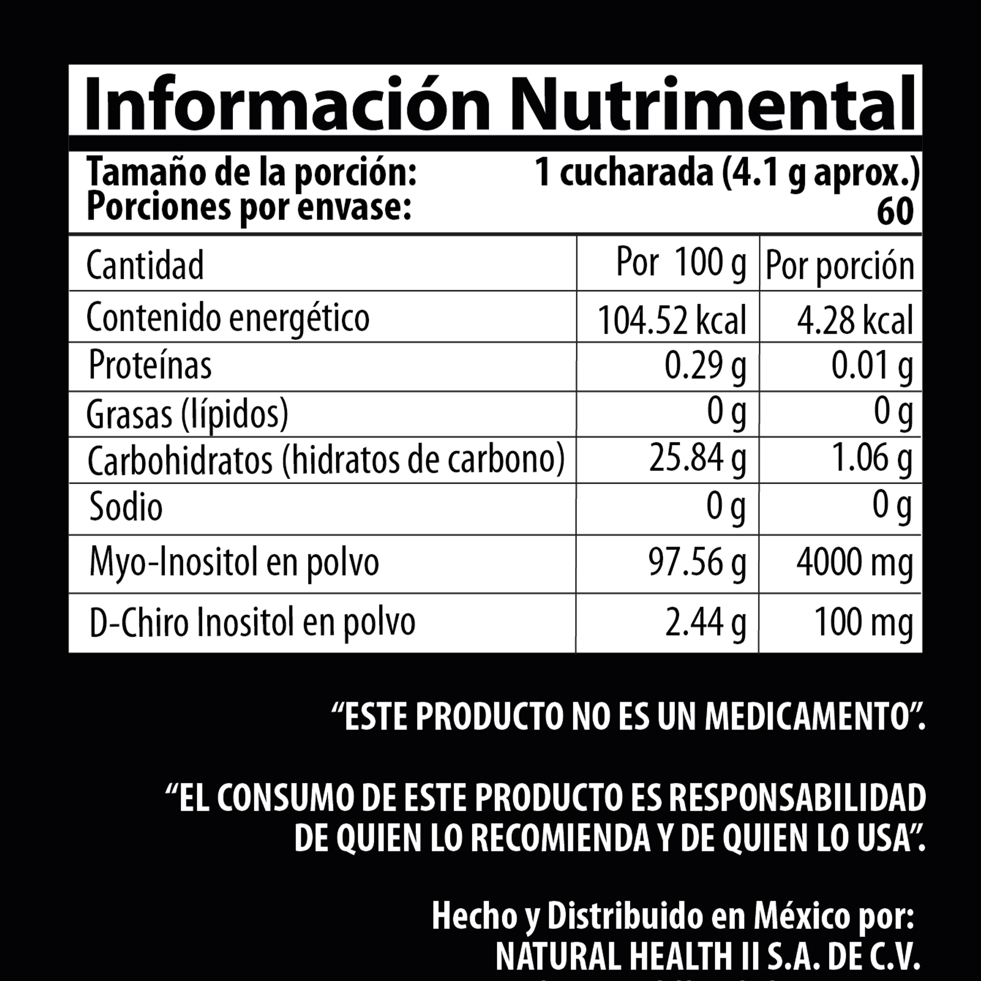 Myo & D-Chiro Inositol en Polvo | Ratio 40:1 | 246 gramos