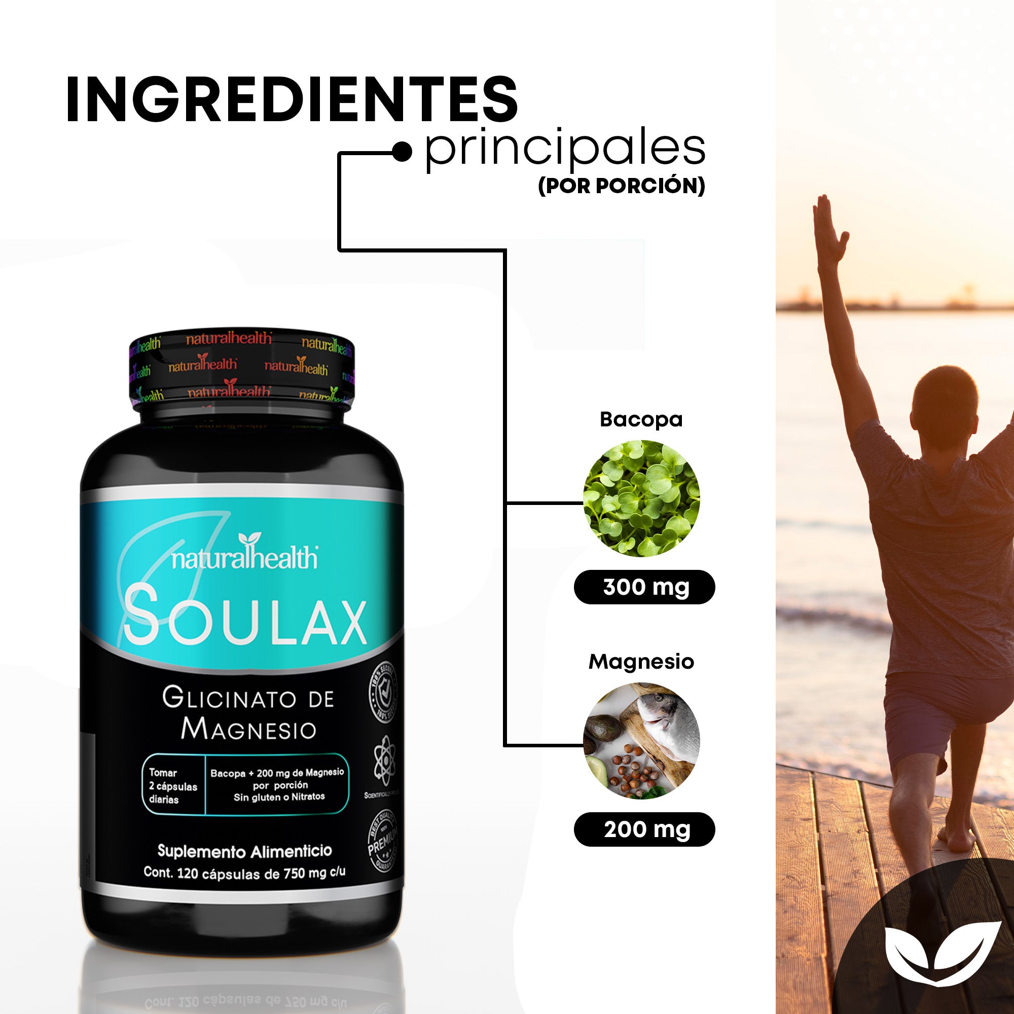 Soulax | Glicinato de Magnesio + Bacopa