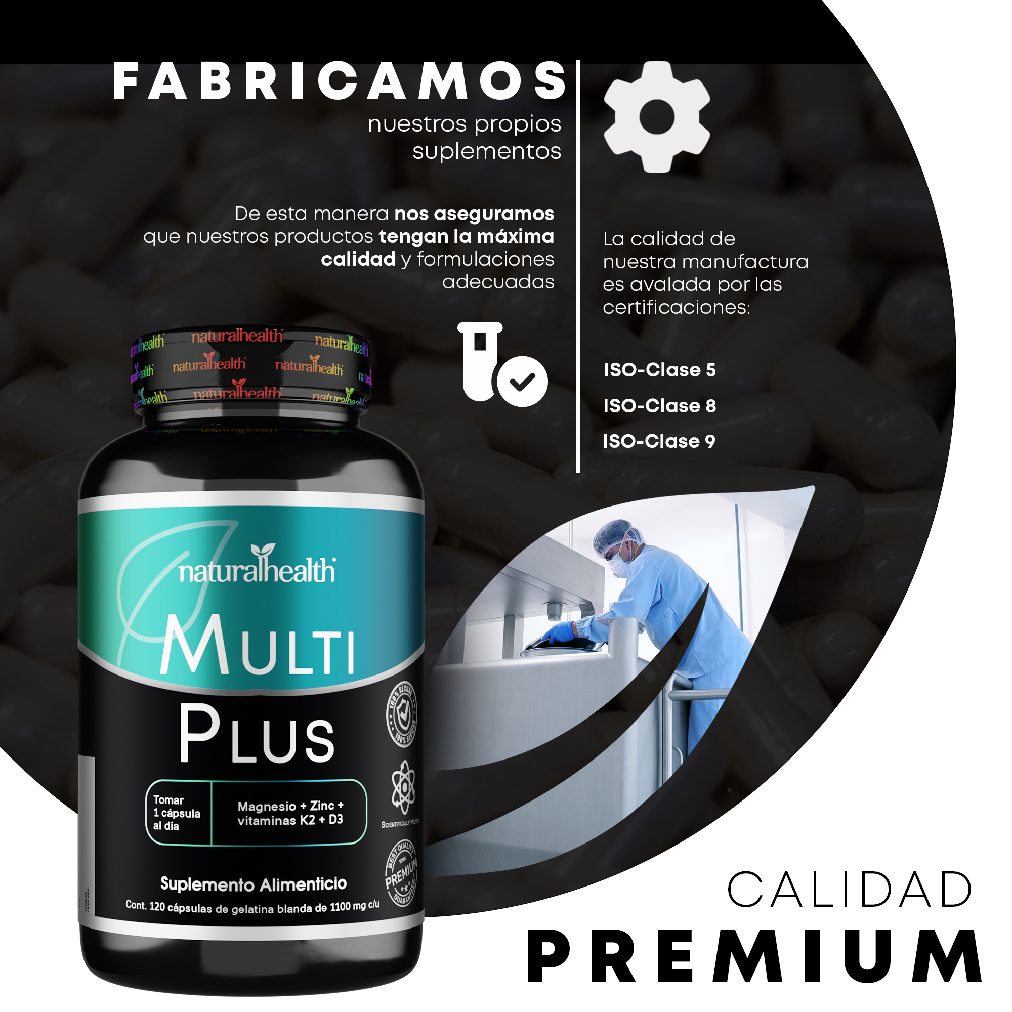 Zenith | Vitamina D3+K2, Magnesio y Zinc | Multivitamínico con 120 cápsulas
