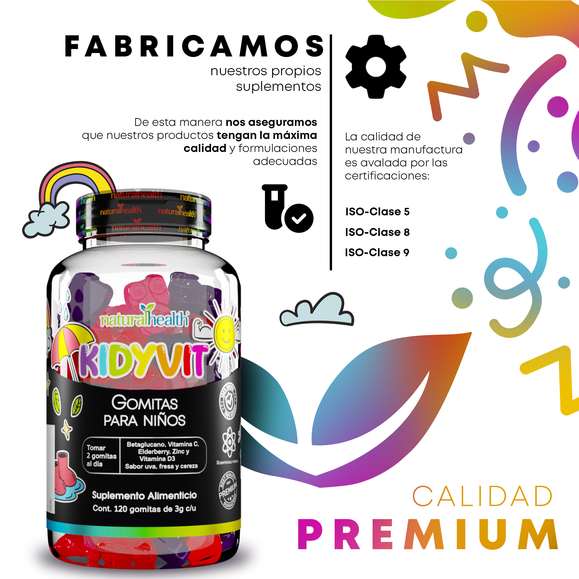 Línea KIDS: Kidyvit | Vitamina C, Elderberry, Zinc y Vitamina D3