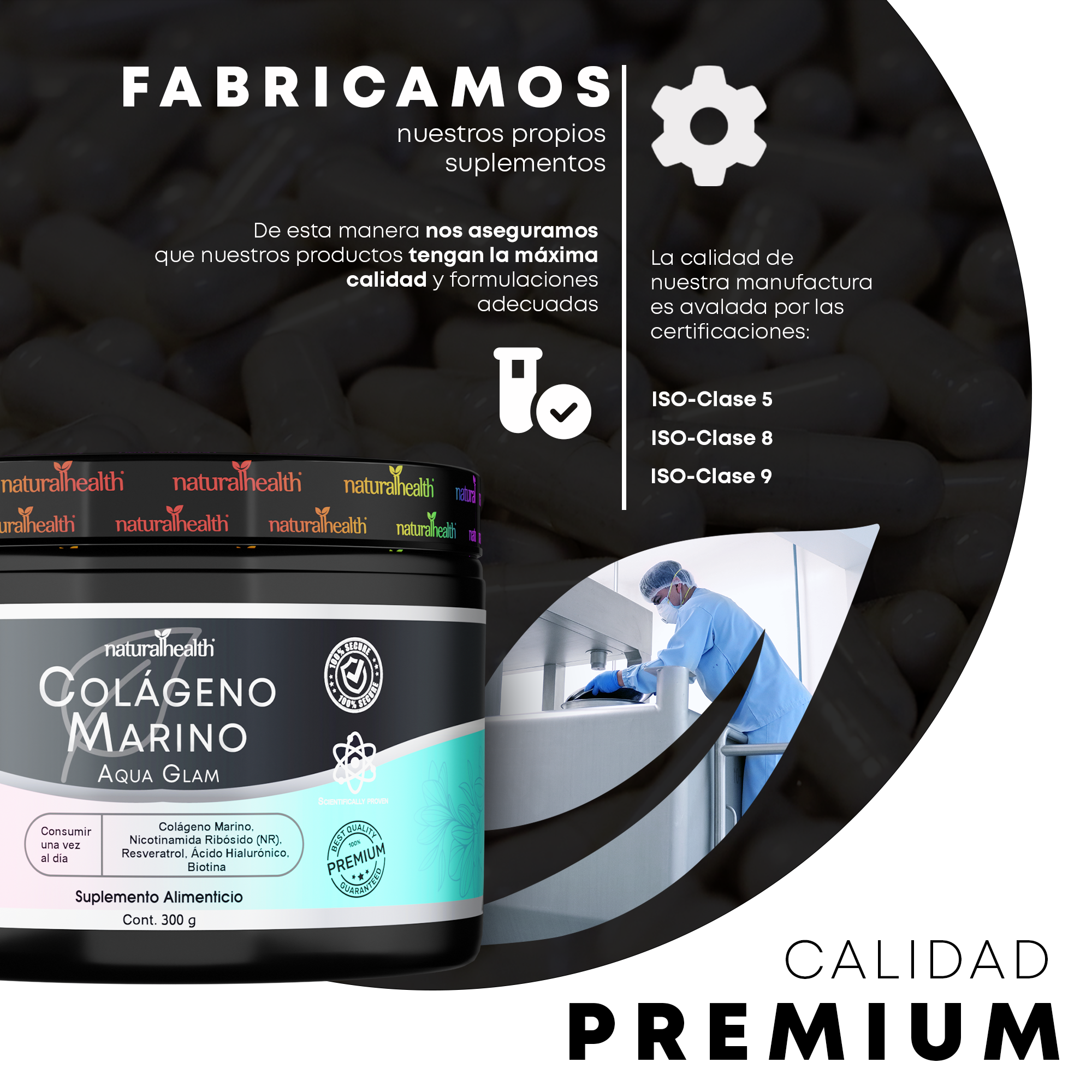 Aqua Glam | Colágeno marino con Resveratrol, NR, Vitaminas, Biotina y Ácido Hialurónico