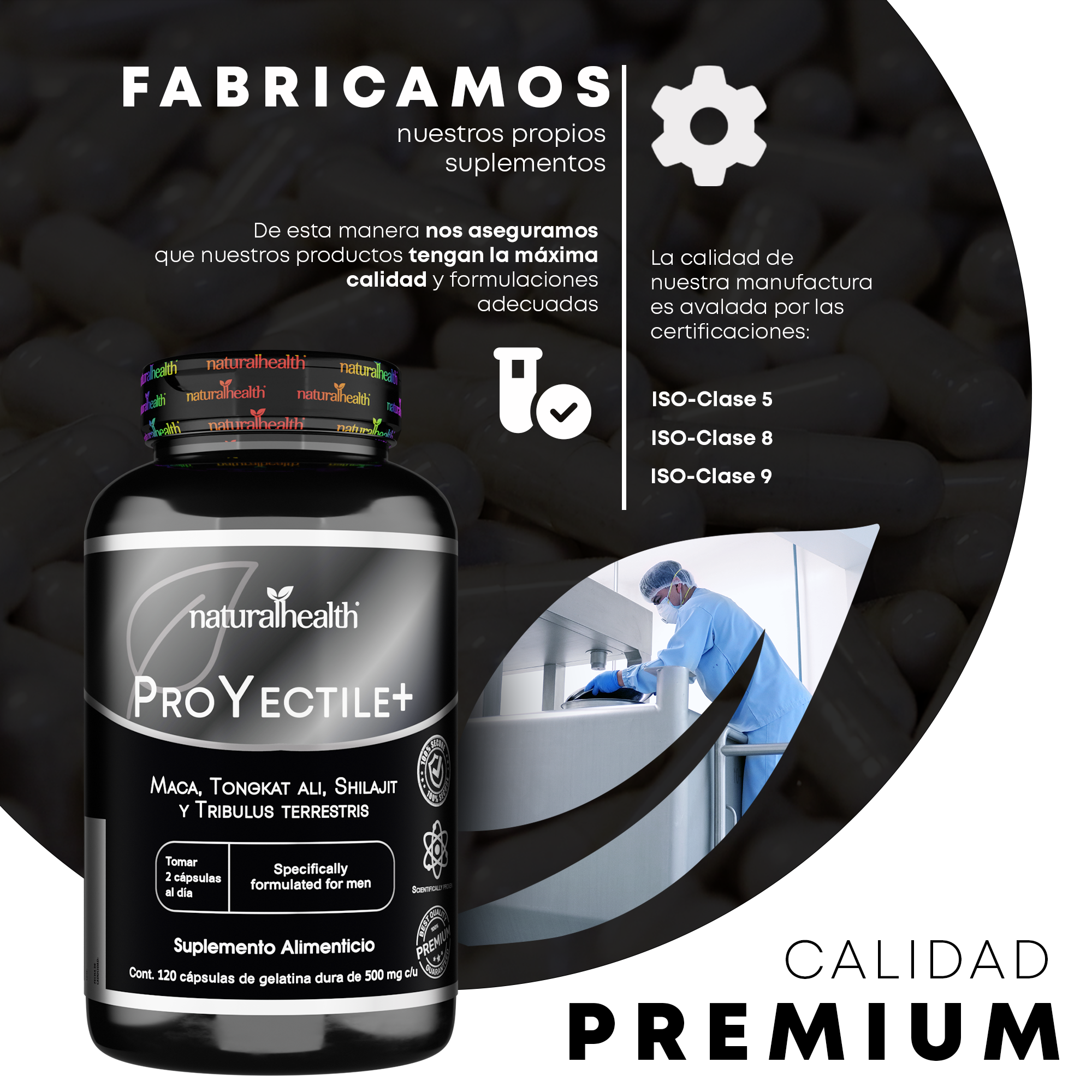 Proyectile+ | Suplemento para Hombre | Maca, Shilajit y Tribulus terrestris
