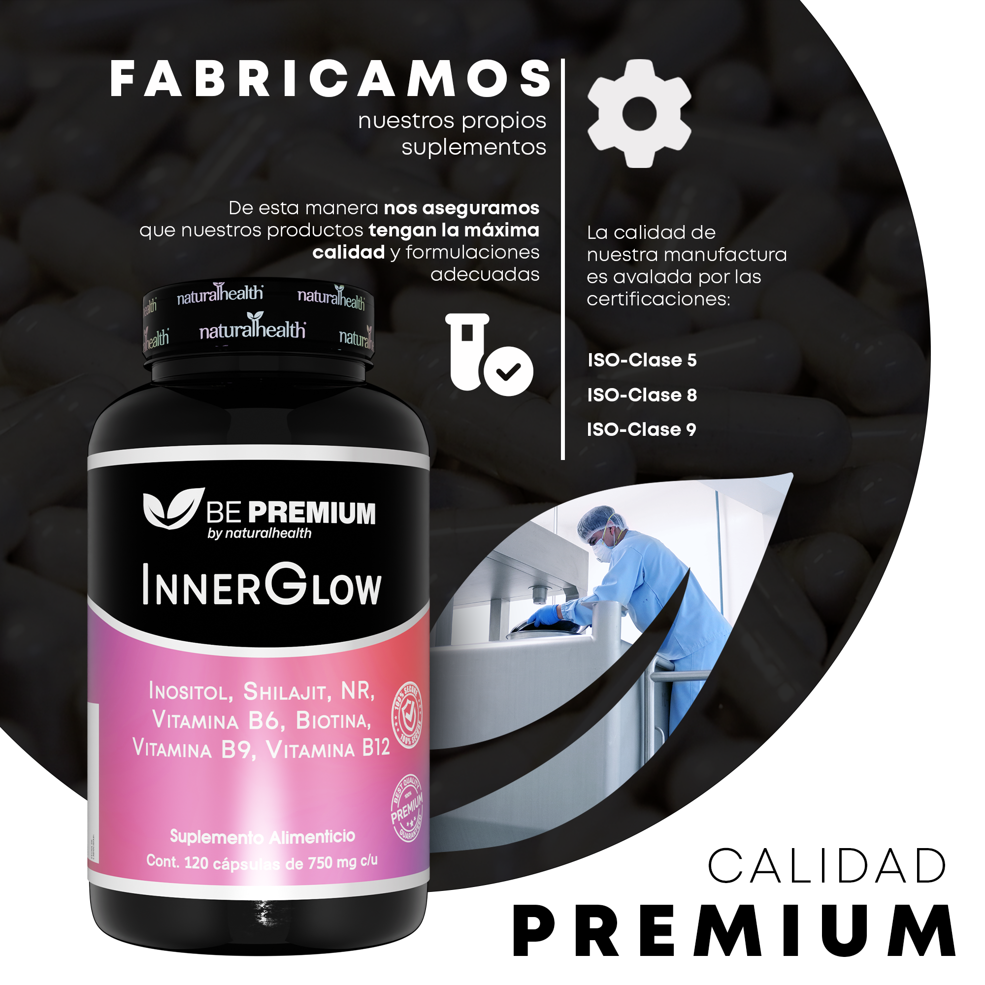 Suplemento para Mujer | Inositol, Shilajit, NR, Acido Fólico y Vitaminas | Origen Natural, 120 Cápsulas