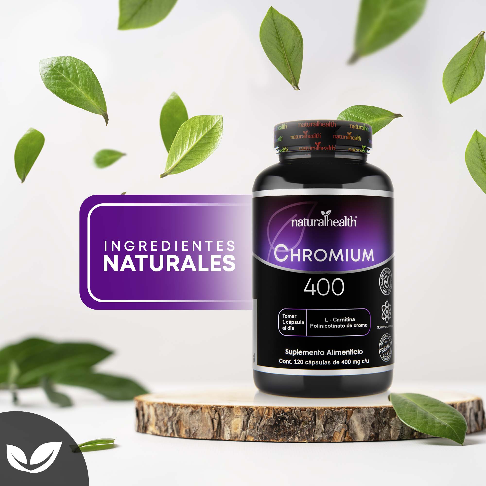 Dinamize 400 | Pre-entreno natural con L-Carnitina, CLA, Té Verde, Cafeína y Picolinato de Cromo | 120 cápsulas