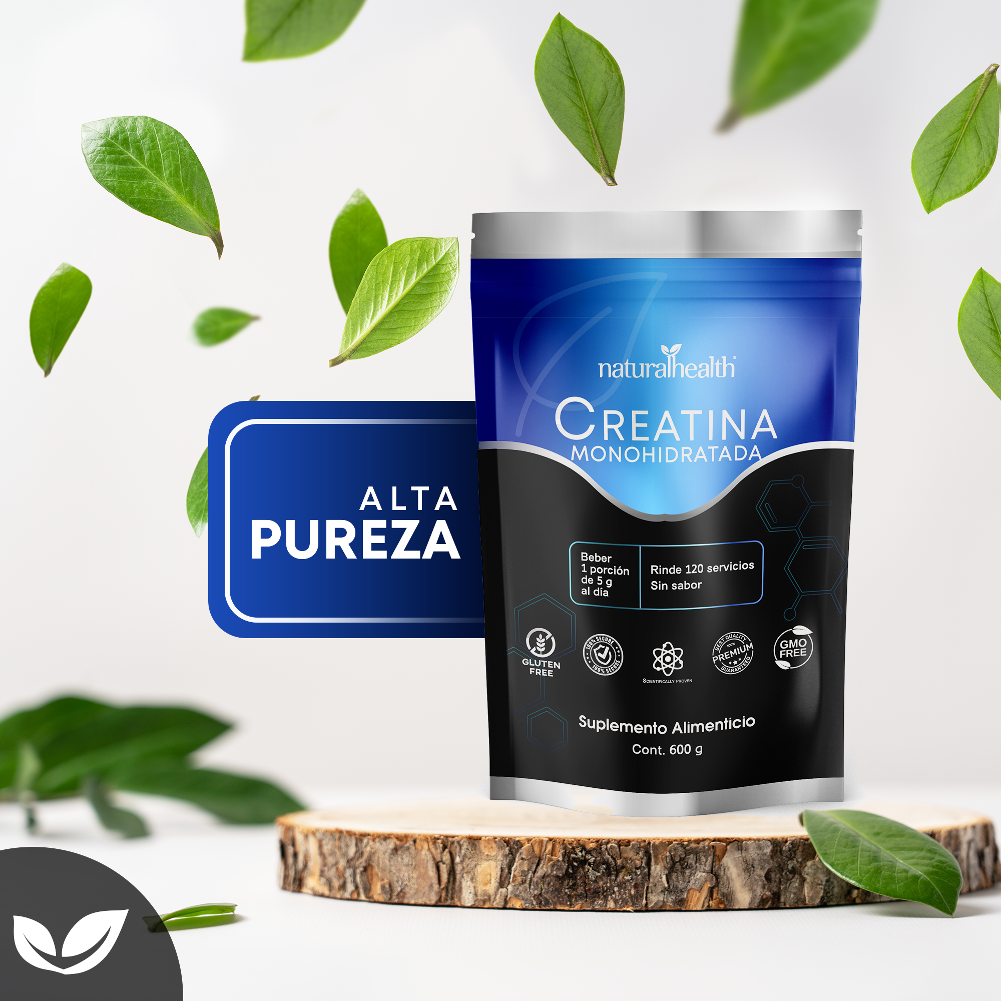 Creatina Monohidratada | Alta pureza | 120 servicios