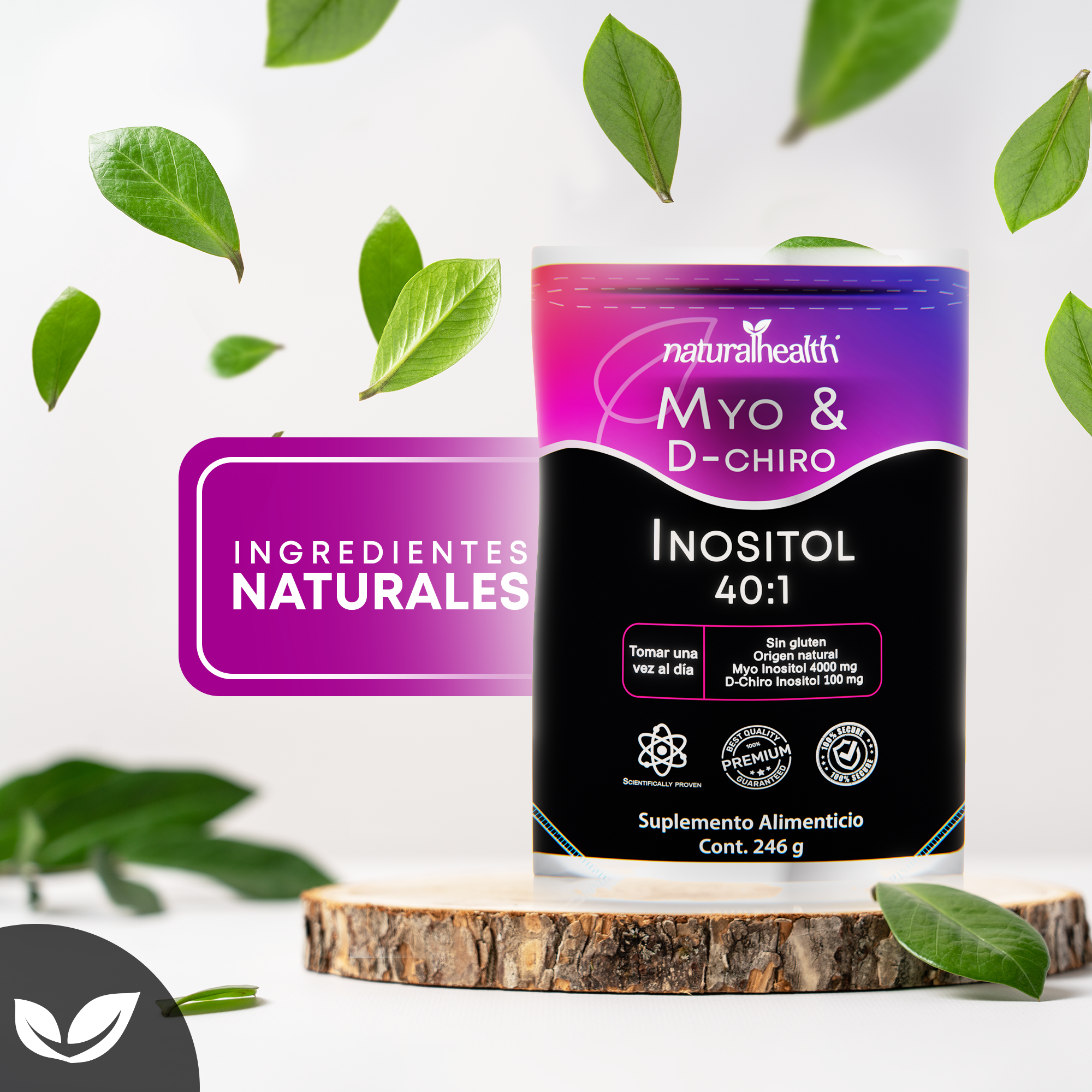 Myo & D-Chiro Inositol en Polvo | Ratio 40:1 | 246 gramos