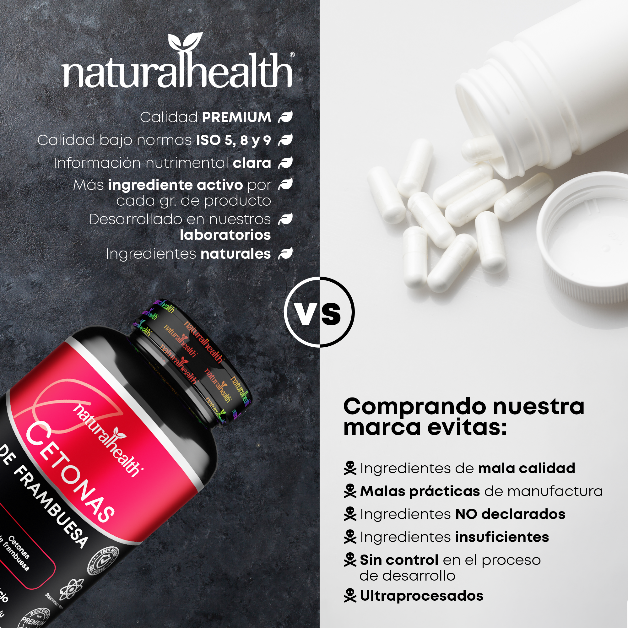 Cetonas de Frambuesa | Termogénico natural | 120 cápsulas