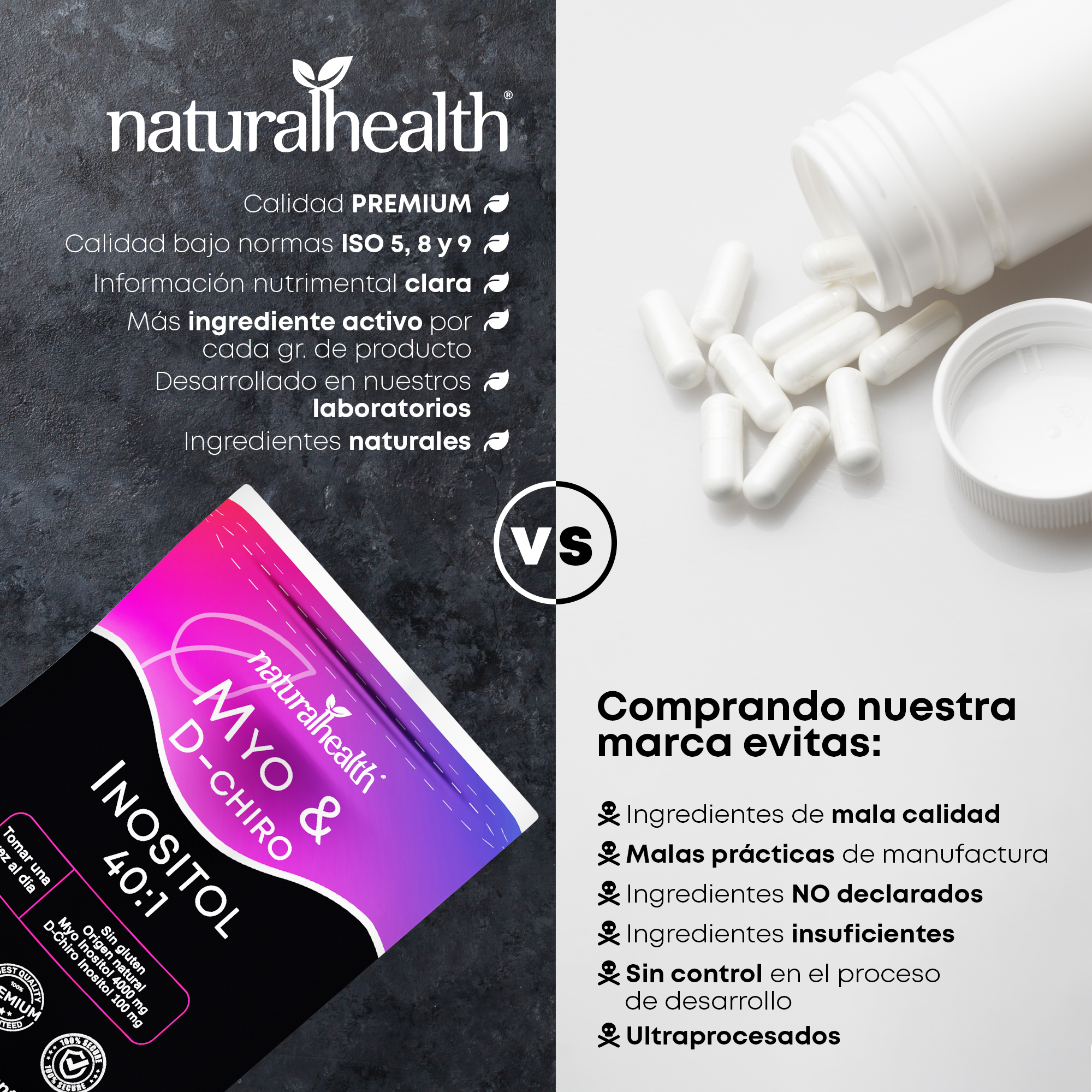 Myo & D-Chiro Inositol en Polvo | Ratio 40:1 | 246 gramos