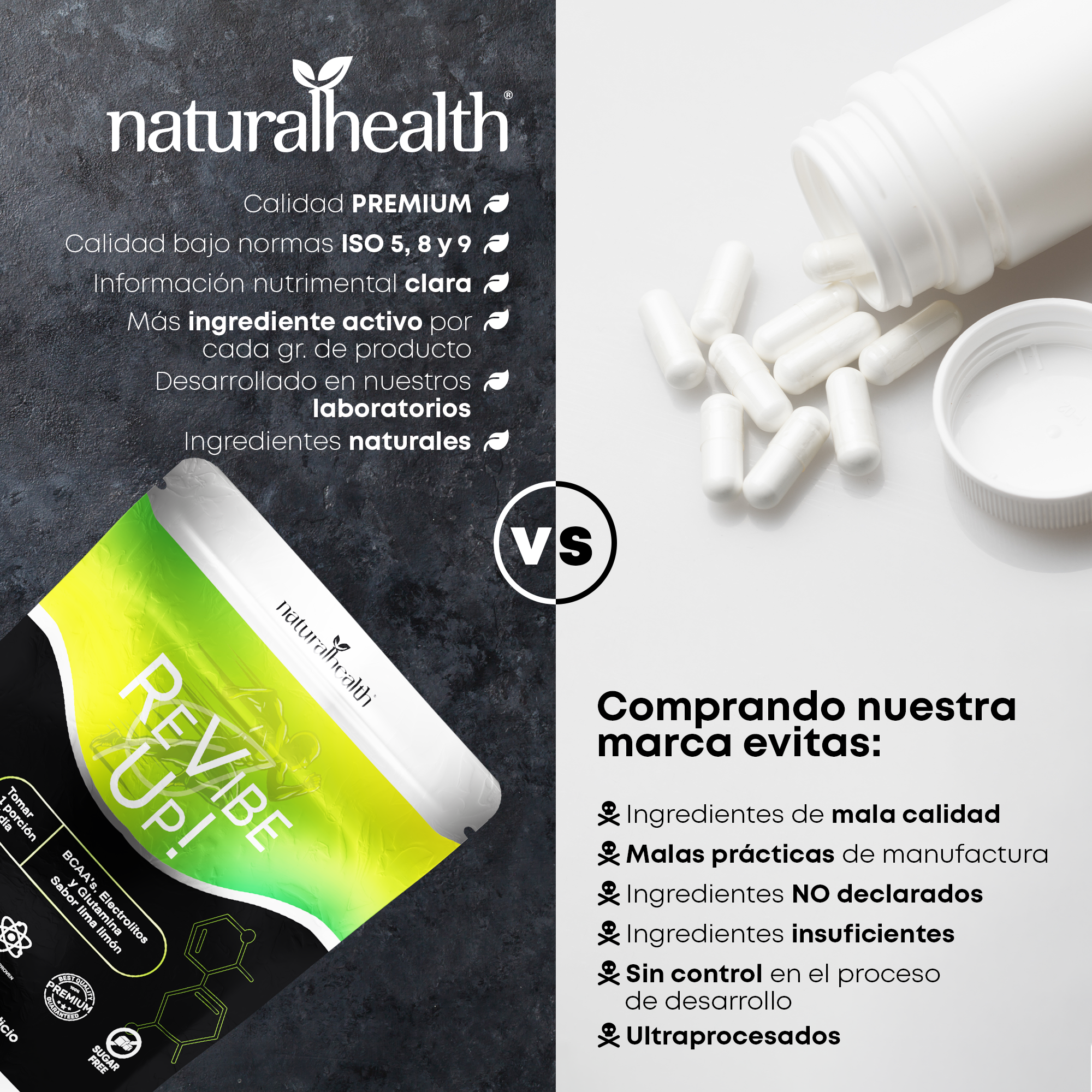 Revibe Up! | Electrolitos + BCAA's & Glutamina 2:1:1