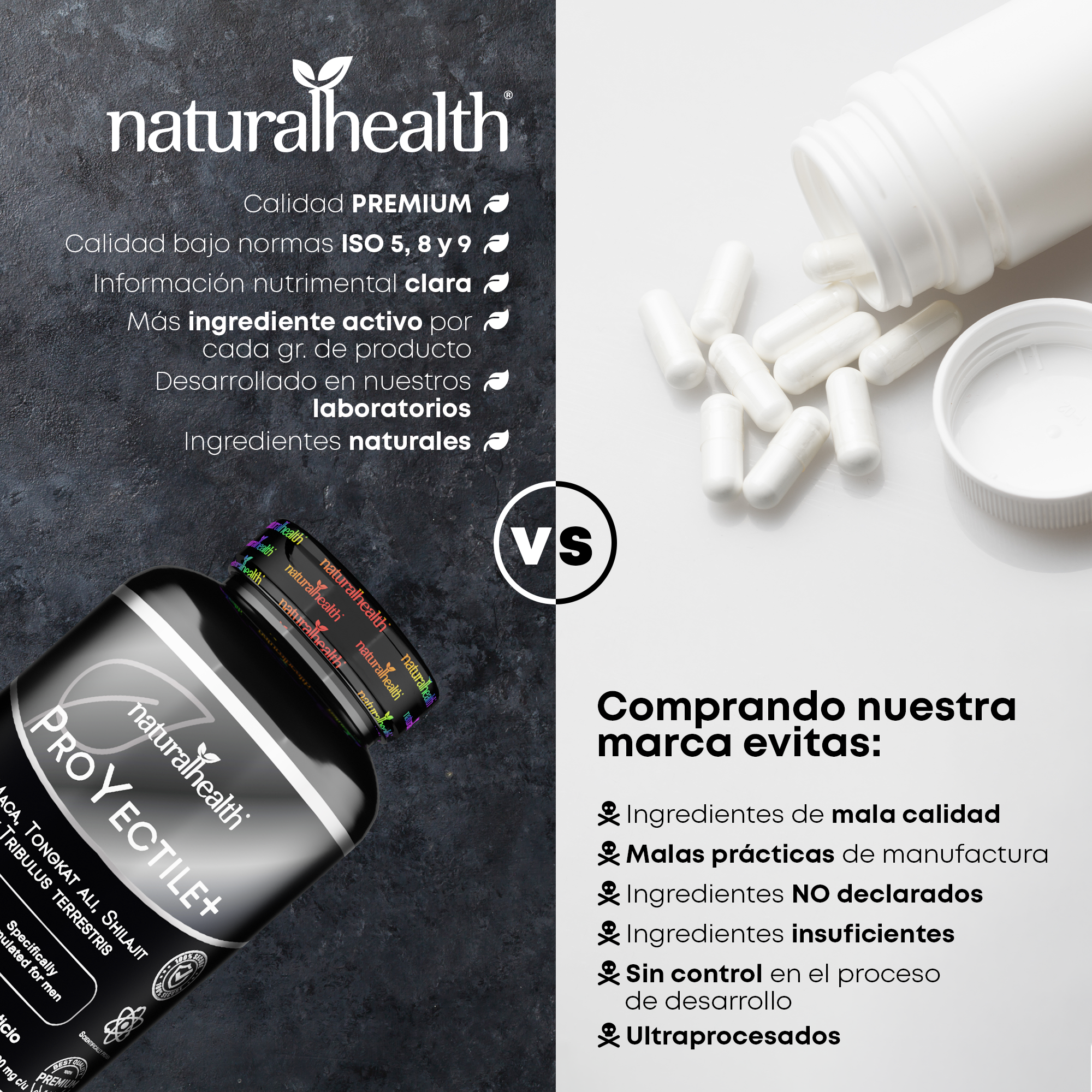 Proyectile+ | Suplemento para Hombre | Maca, Shilajit y Tribulus terrestris