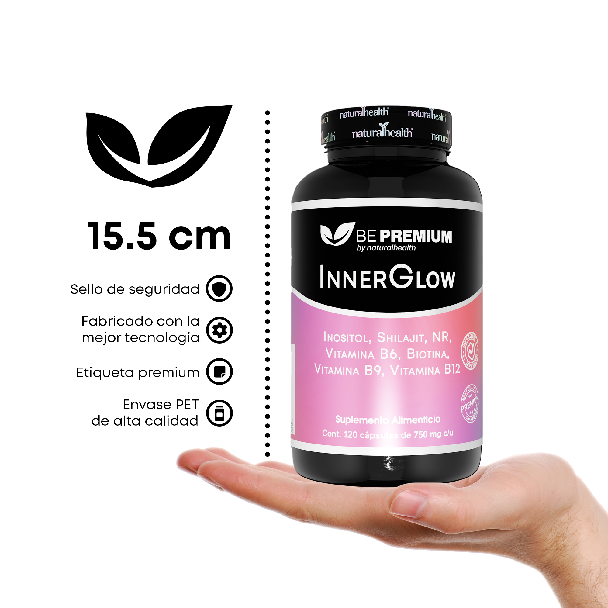 Suplemento para Mujer | Inositol, Shilajit, NR, Acido Fólico y Vitaminas | Origen Natural, 120 Cápsulas