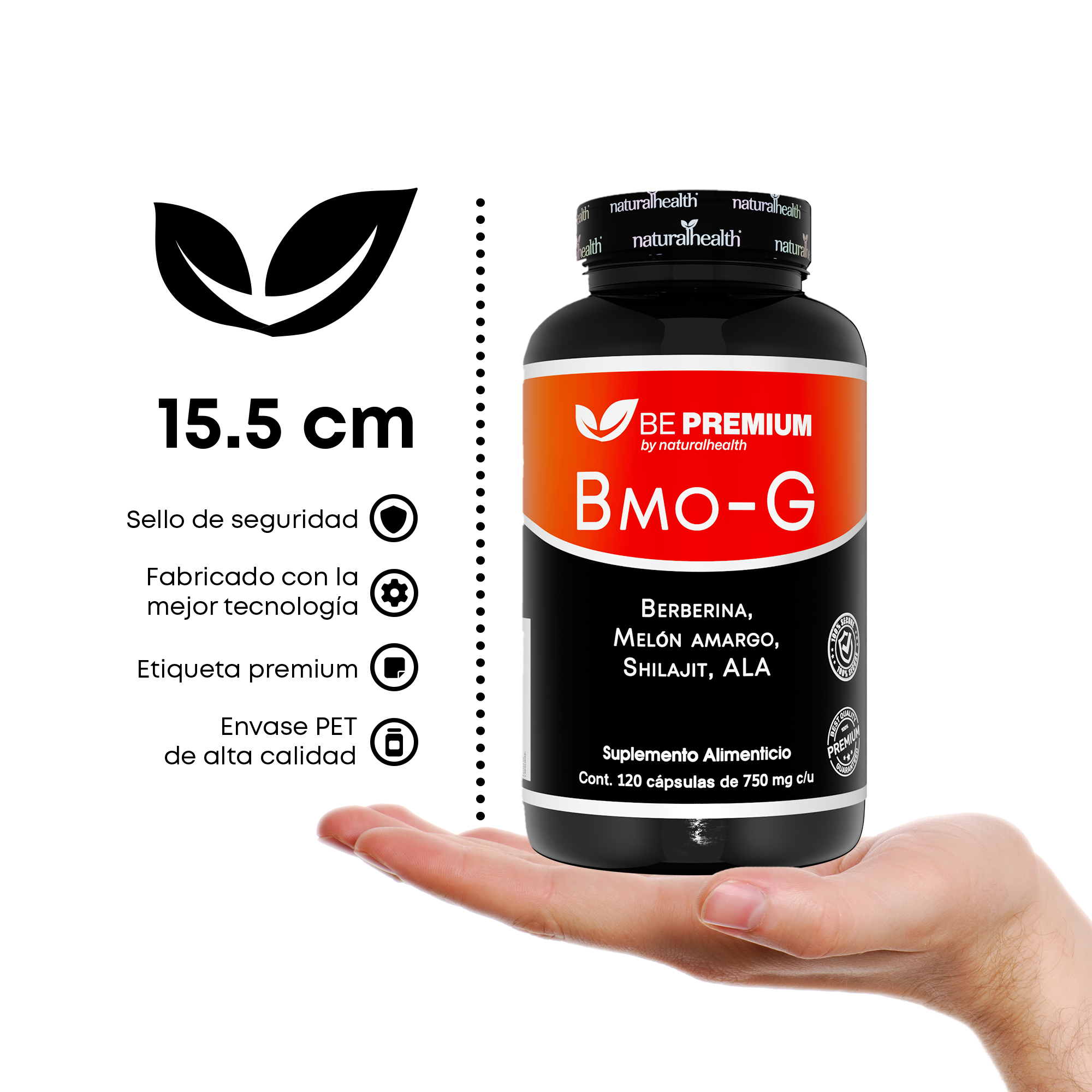 Berberina HCL al 97% con Melón Amargo, Shilajit y ALA | 120 Cápsulas | Suplemento Alimenticio para Soporte Natural