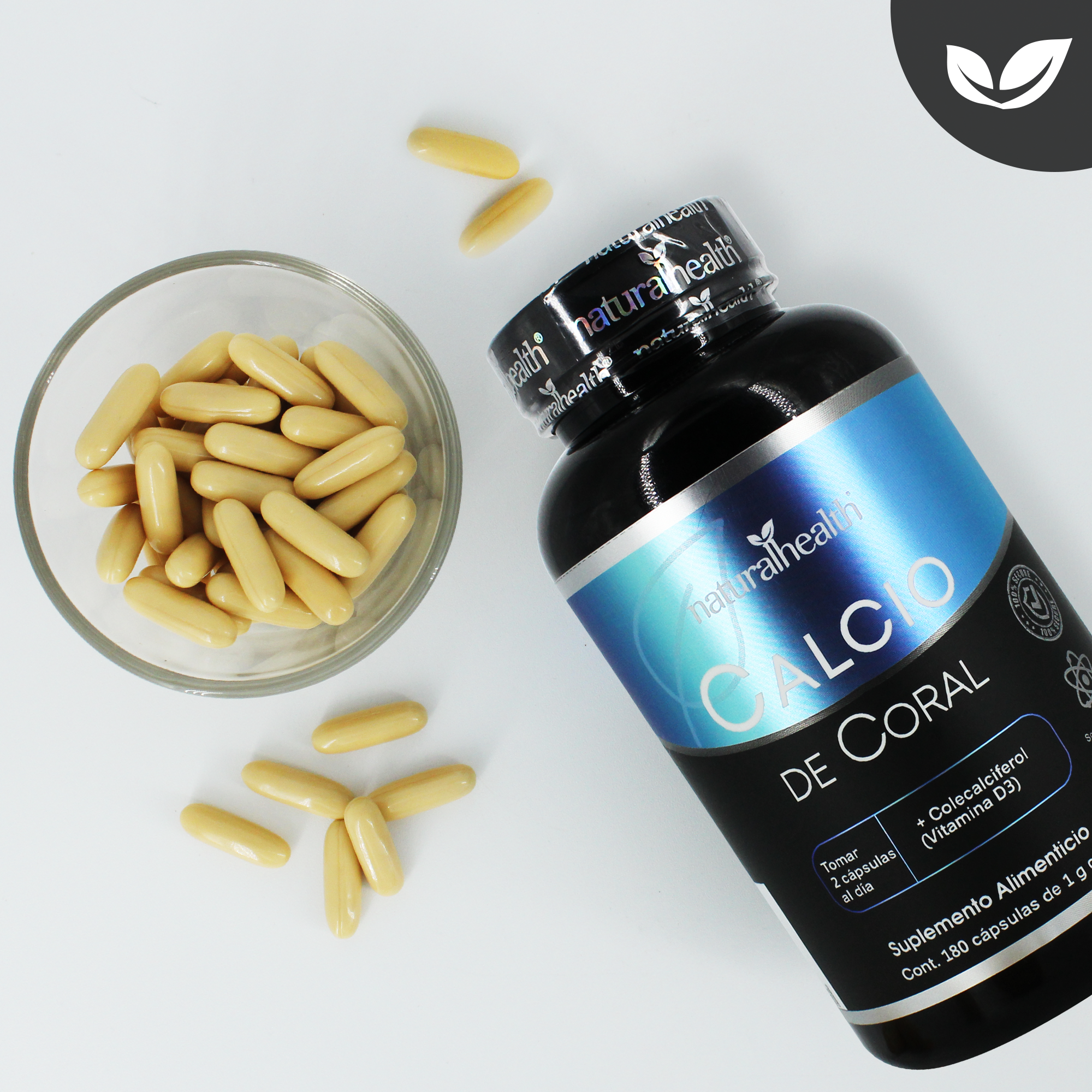 Calcio de Coral + Vitamina D3 | 180 cápsulas