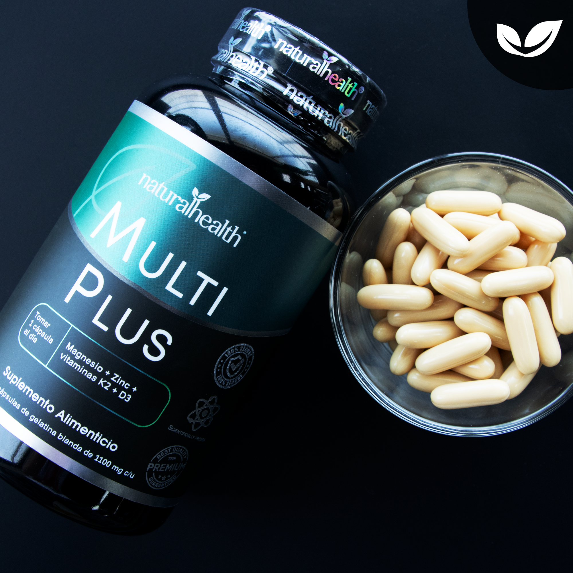 Zenith | Vitamina D3+K2, Magnesio y Zinc | Multivitamínico con 120 cápsulas