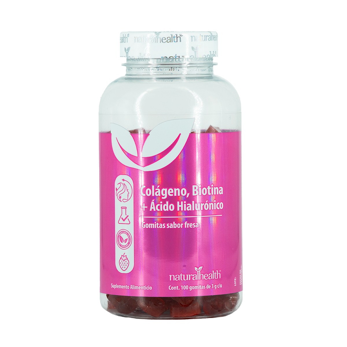 Gomitas sabor Fresa | Colágeno, Biotina y Ácido Hialurónico