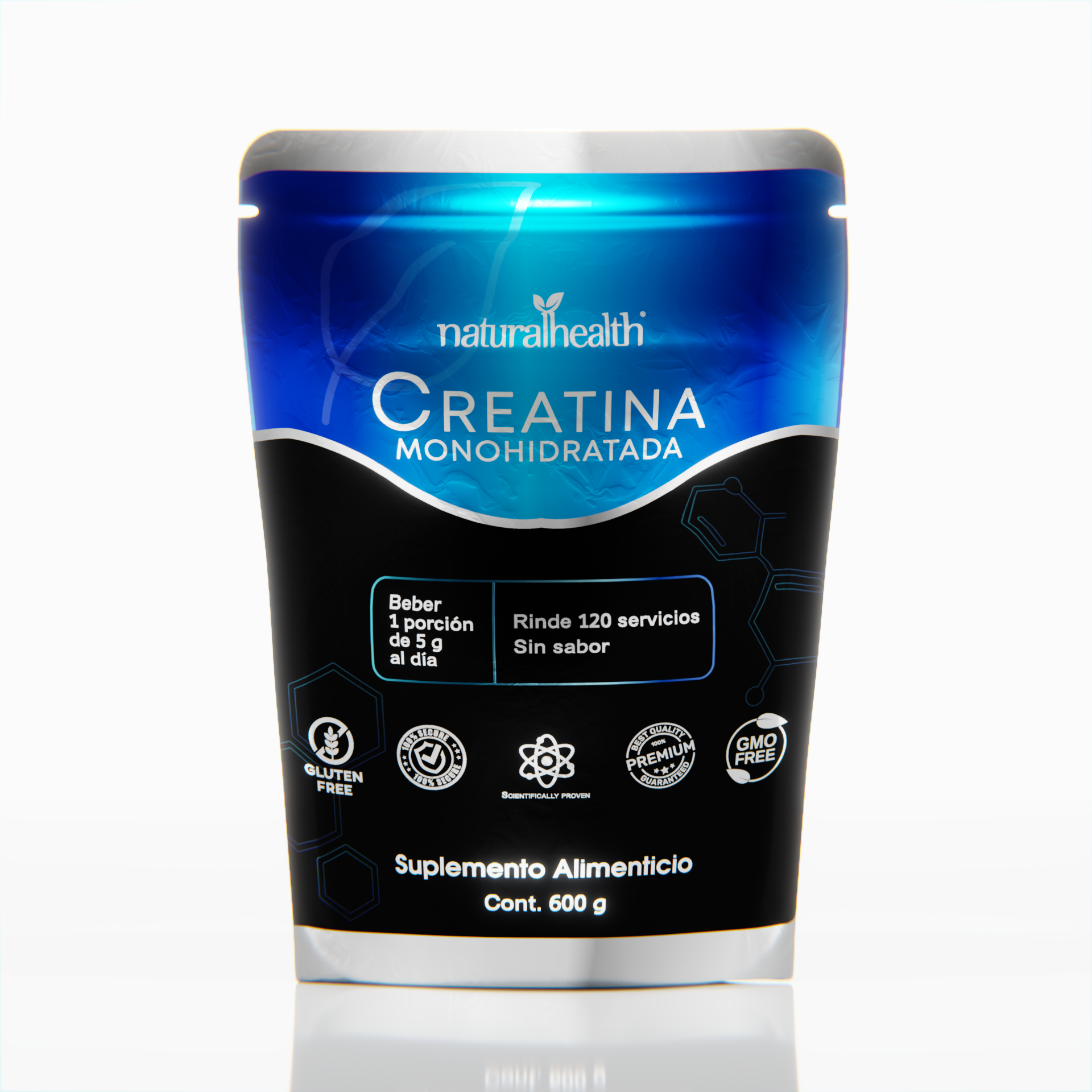Creatina Monohidratada | Alta pureza | 120 servicios