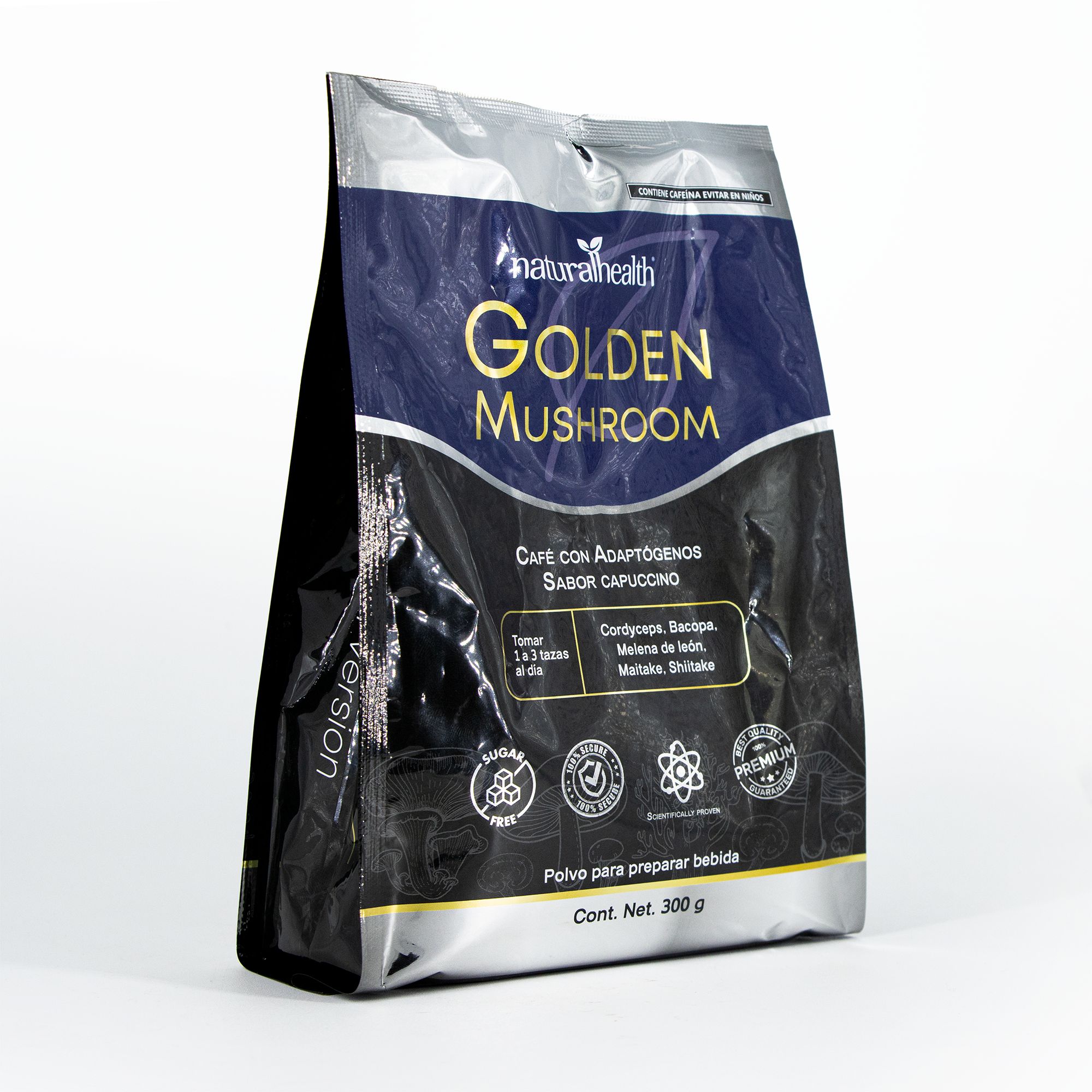 Golden Mushroom | Café con Melena de León, Maitake, Shiitake, Cordyceps y Bacopa