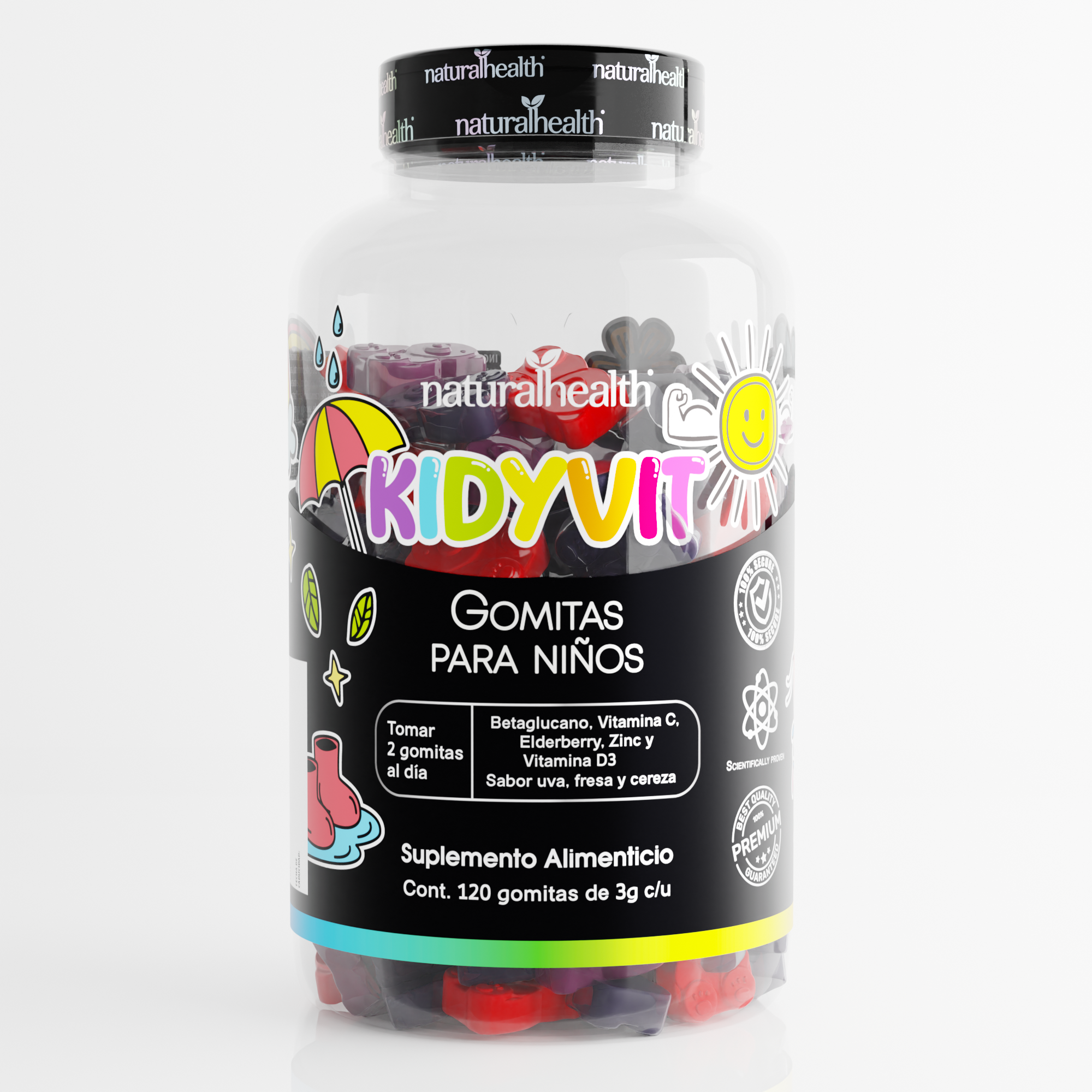 Línea KIDS: Kidyvit | Vitamina C, Elderberry, Zinc y Vitamina D3