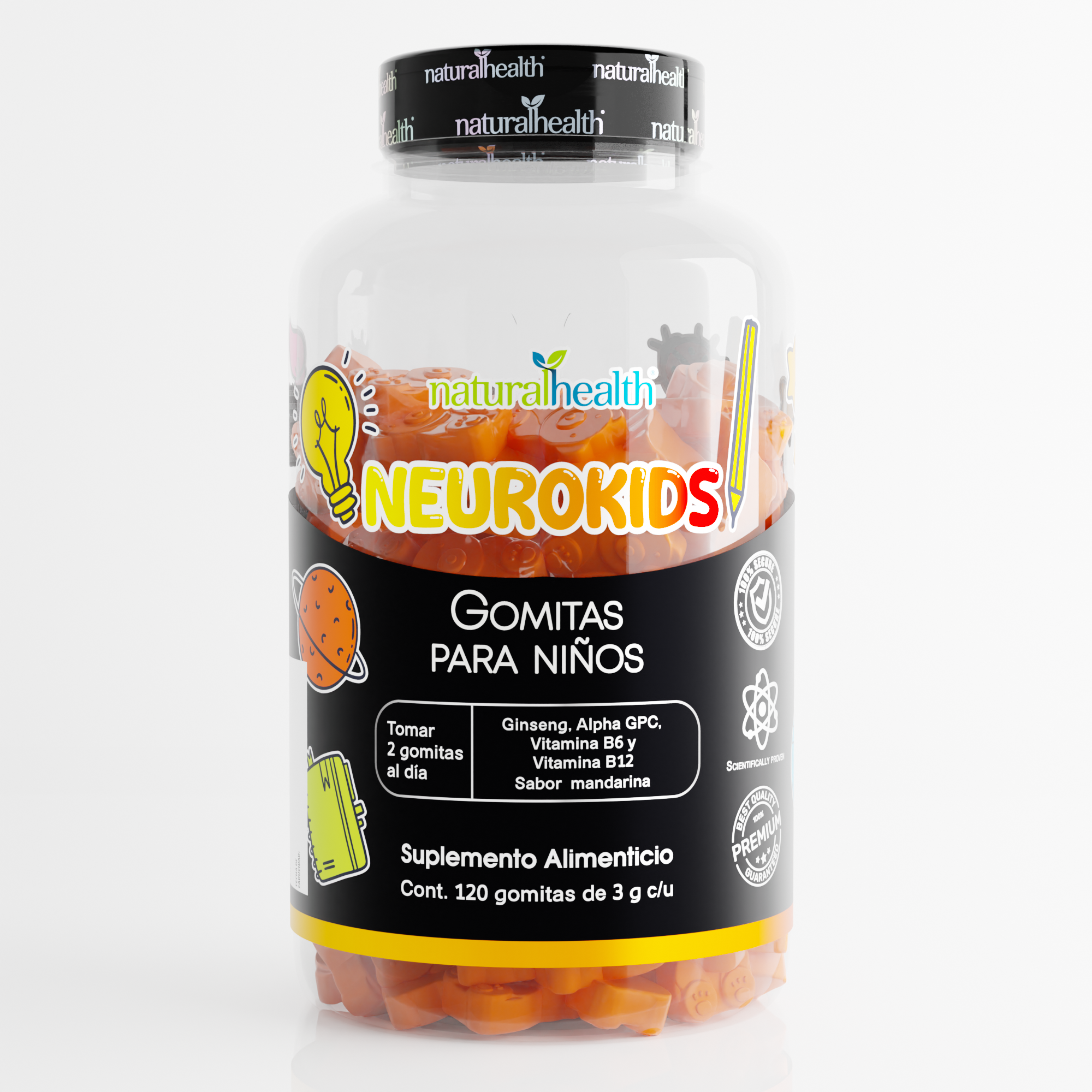 Línea KIDS: Neurokids | Ginseng, Alpha GPC, Vitamina B6 y Vitamina B12