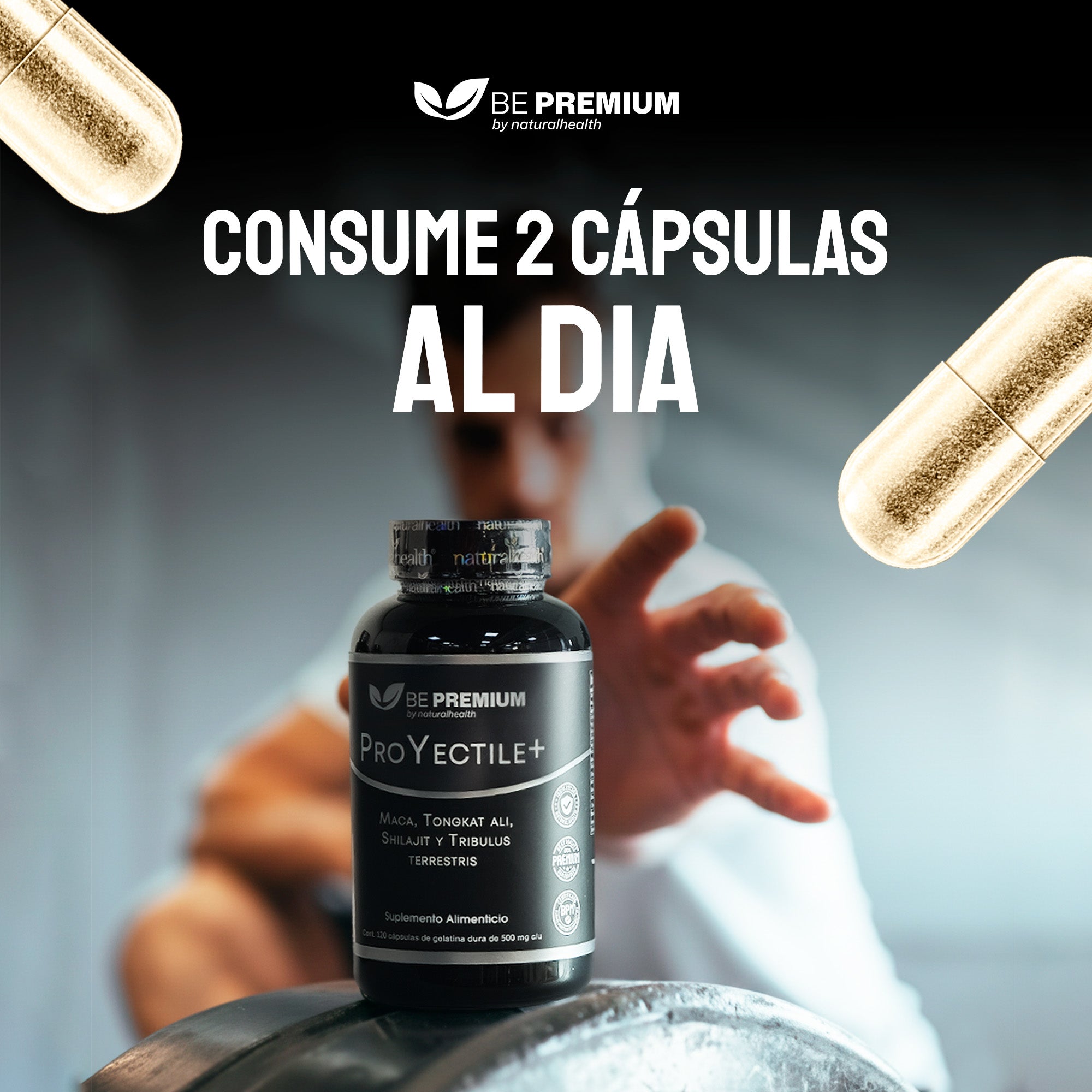 Proyectile+ | Suplemento para Hombre | Maca, Shilajit y Tribulus terrestris