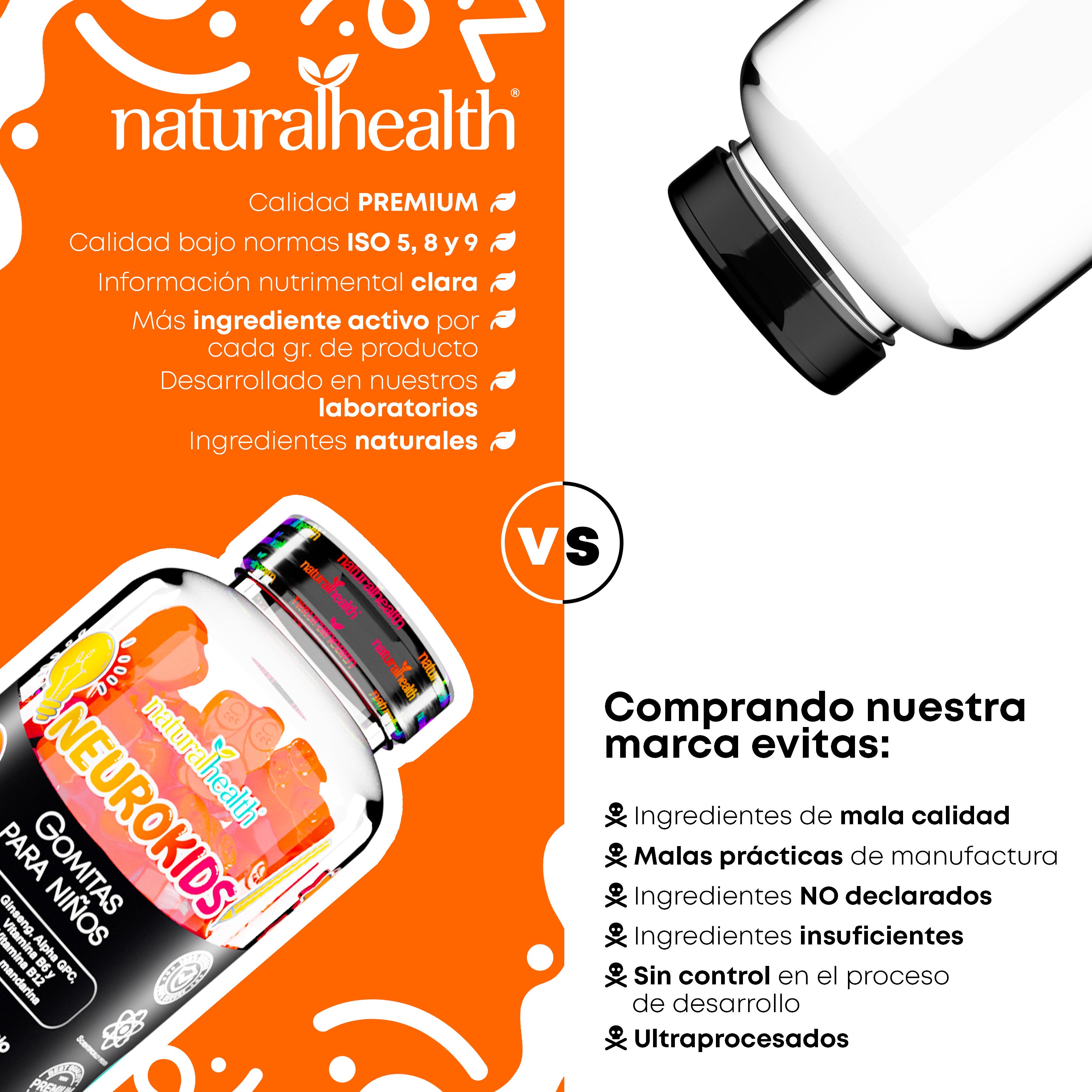 Línea KIDS: Neurokids | Ginseng, Alpha GPC, Vitamina B6 y Vitamina B12