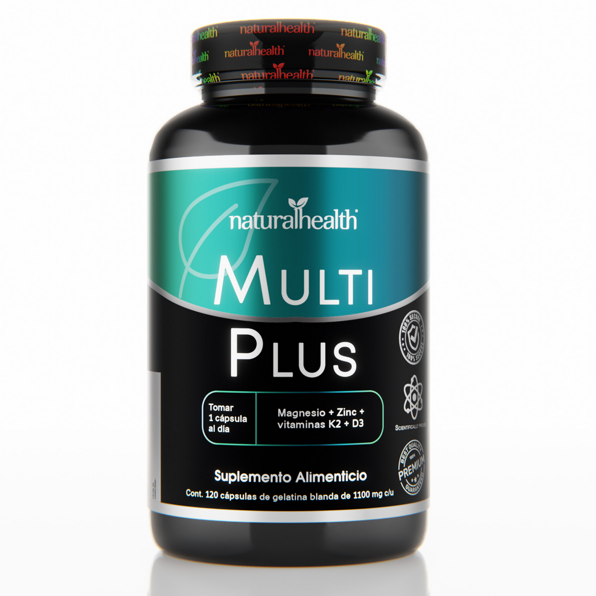 Multiplus | Multivitamínico con Magnesio, Zinc, Vitamina D3+K2 | 120 c