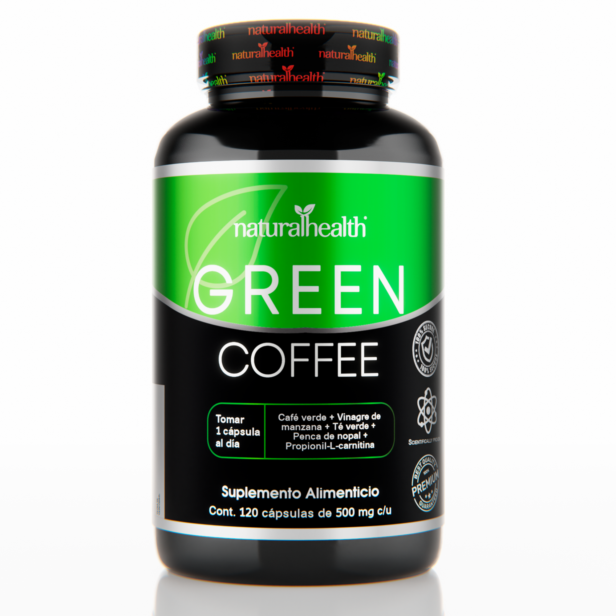 Green Coffee | Vinagre de manzana, penca de nopal, té verde | 180 cápsulas