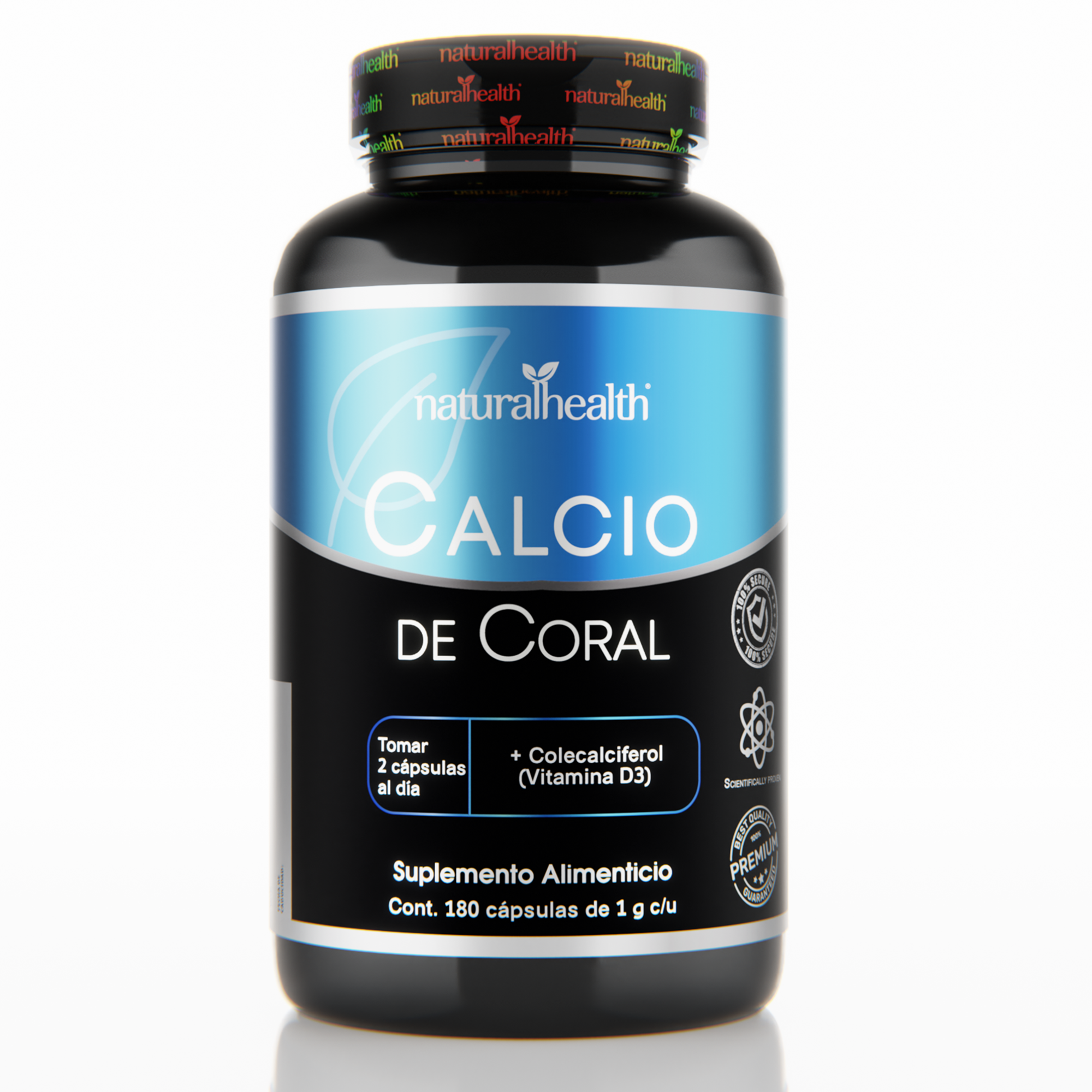 Calcio de Coral + Vitamina D3 | 180 cápsulas