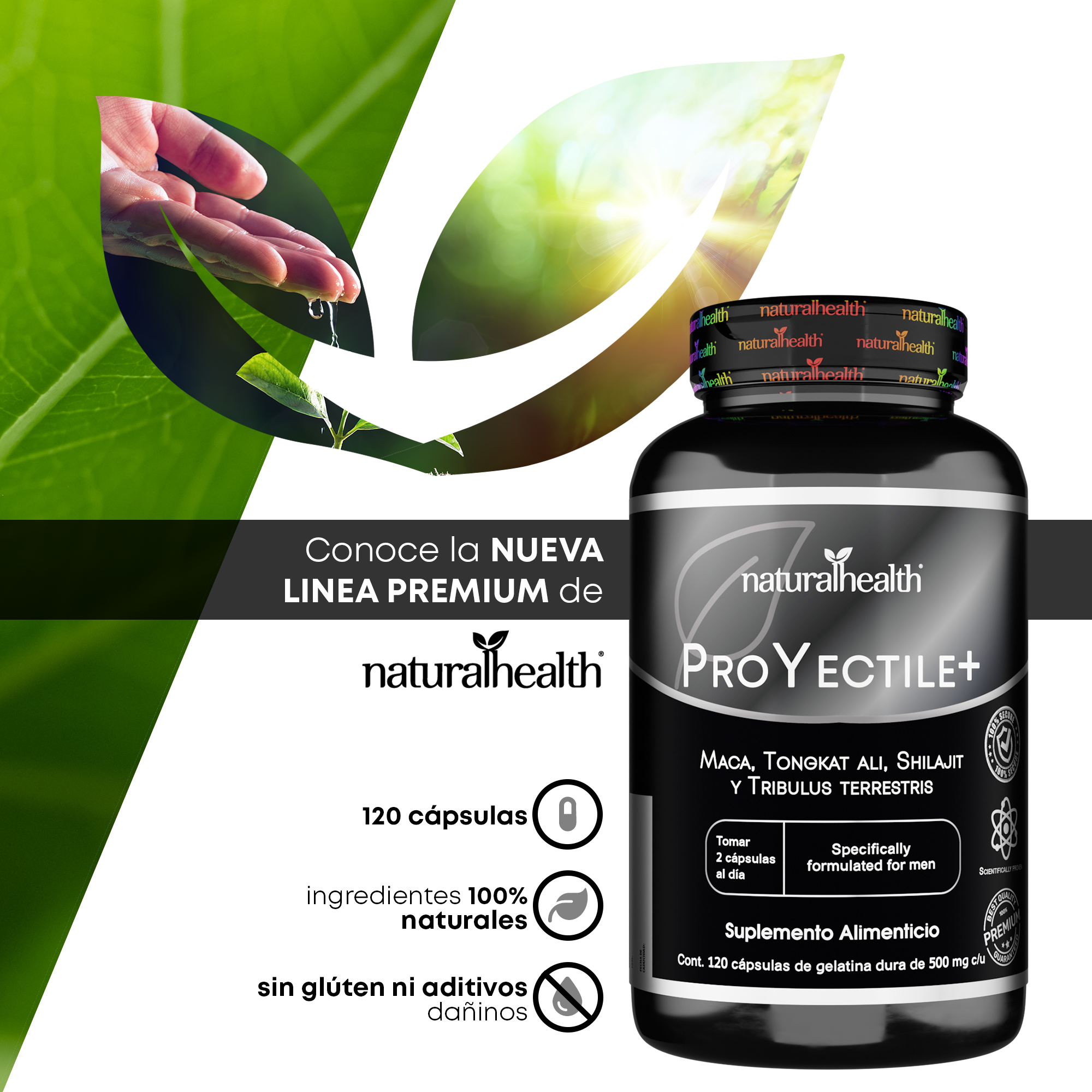 Proyectile+ | Maca, Shilajit y Tribulus terrestris