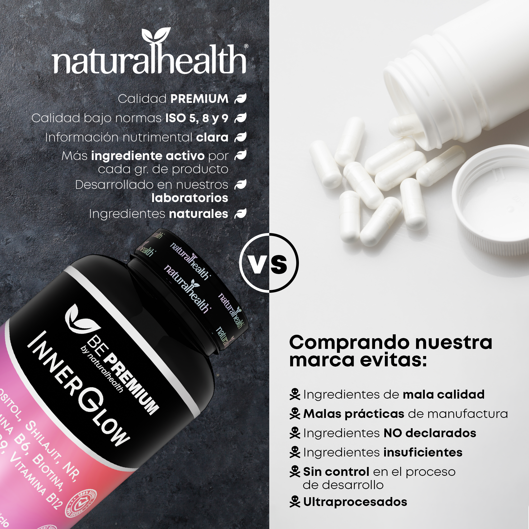 Suplemento para Mujer | Inositol, Shilajit, NR, Acido Fólico y Vitaminas | Origen Natural, 120 Cápsulas