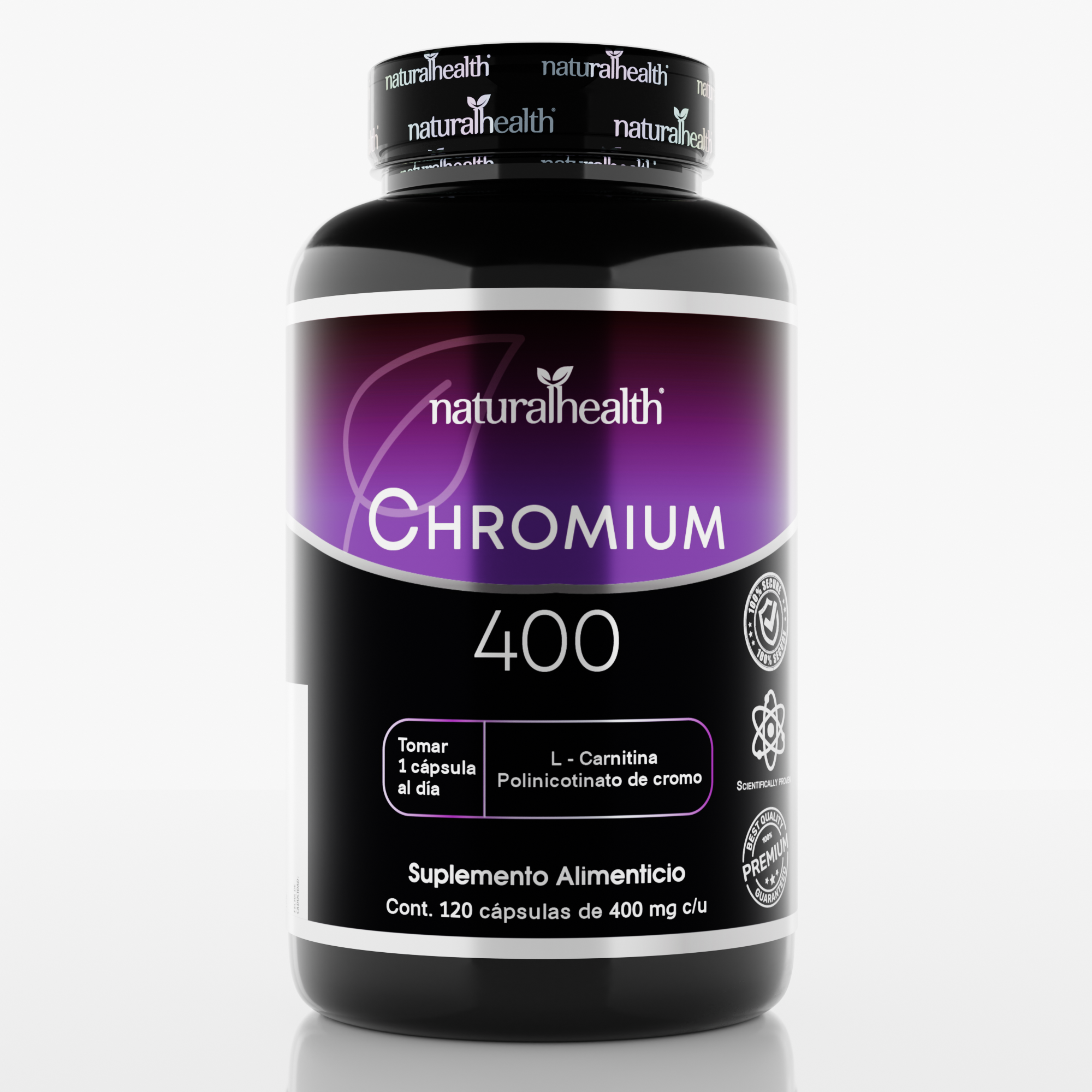 Chromium 400 | L-Carnitina y Policotinato de Cromo | 120 cápsulas