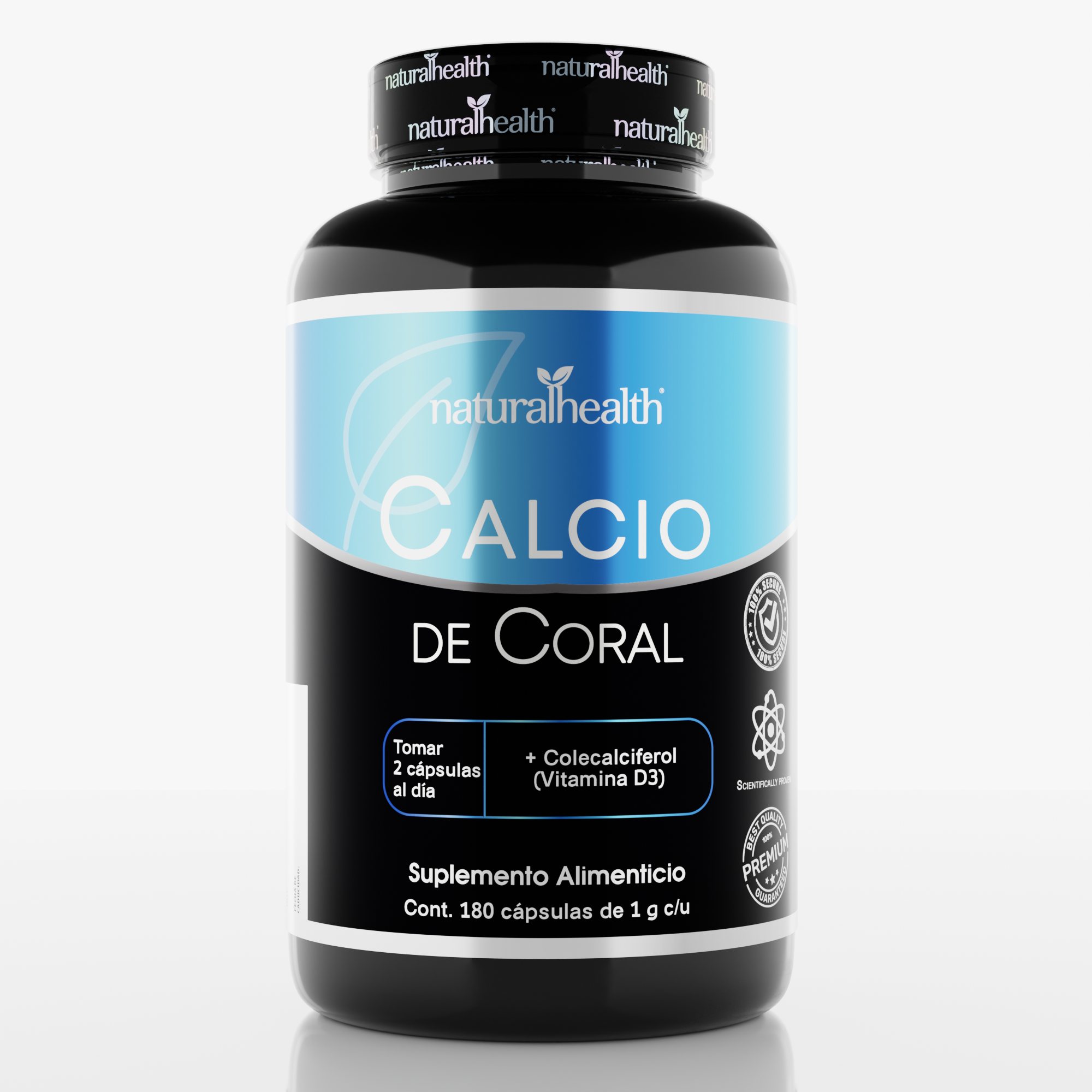 Calcio de Coral + Vitamina D3 | 180 cápsulas