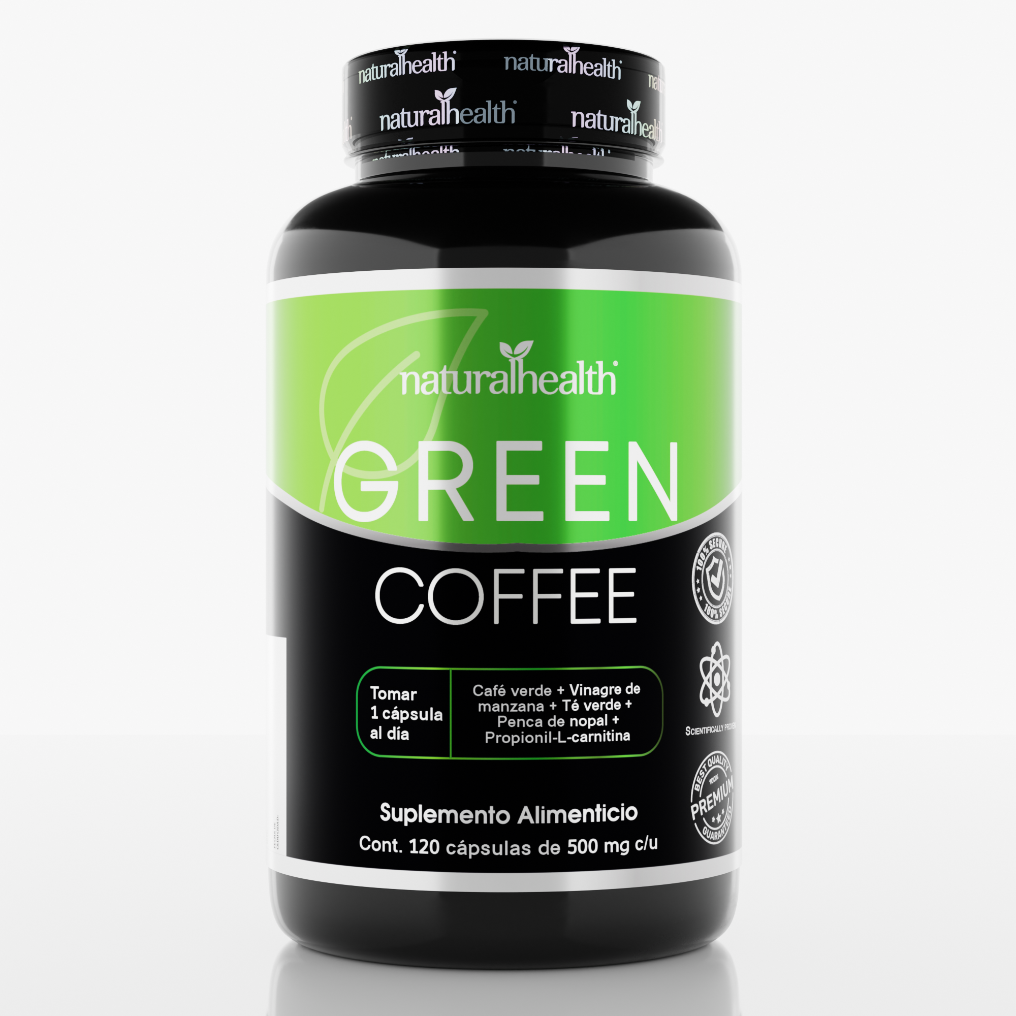 Green Coffee | Vinagre de manzana, penca de nopal, té verde | 180 cápsulas