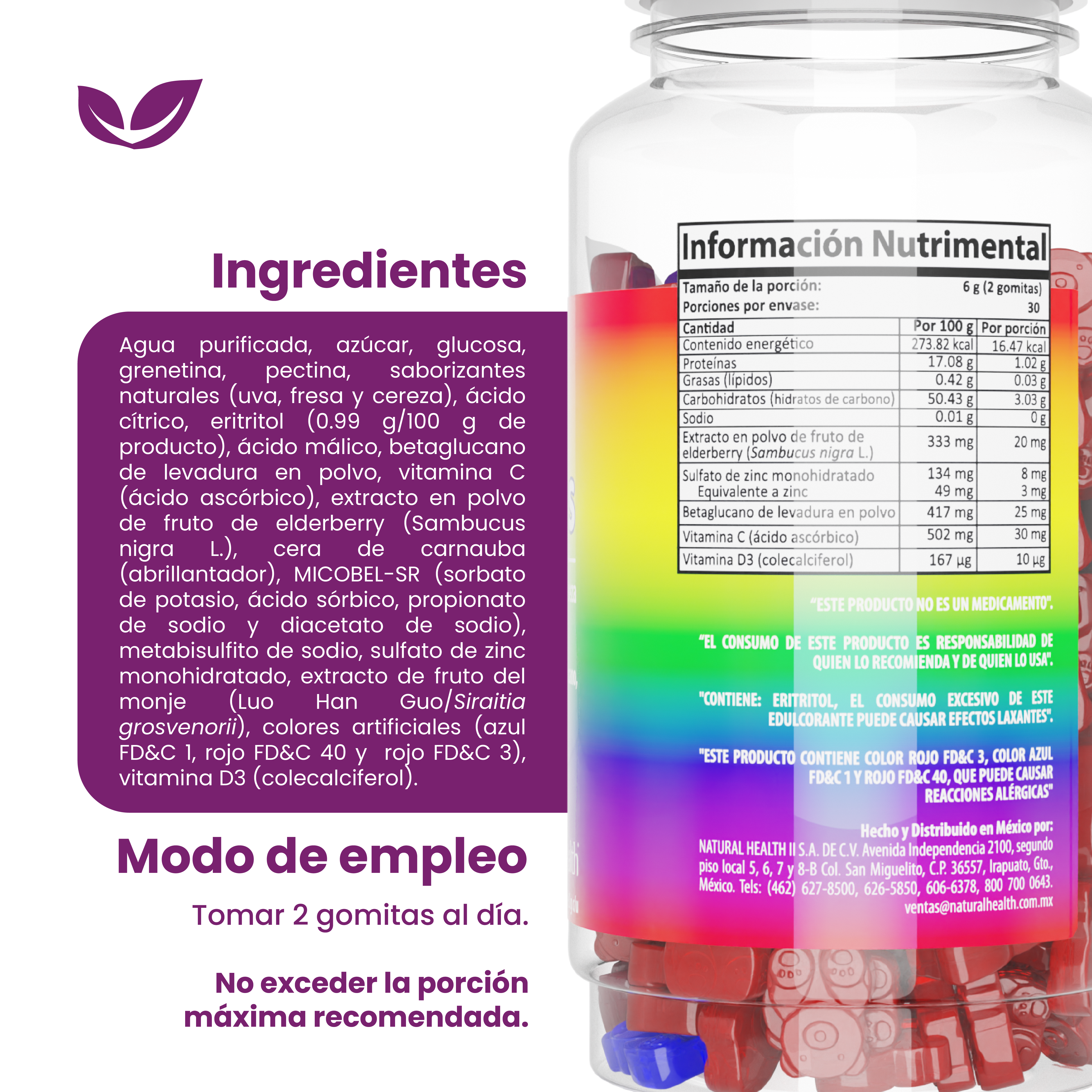 Gomitas MuneKIDS | Vitamina C, Betaglucano, Elderberry, Zinc y Vitamina D3