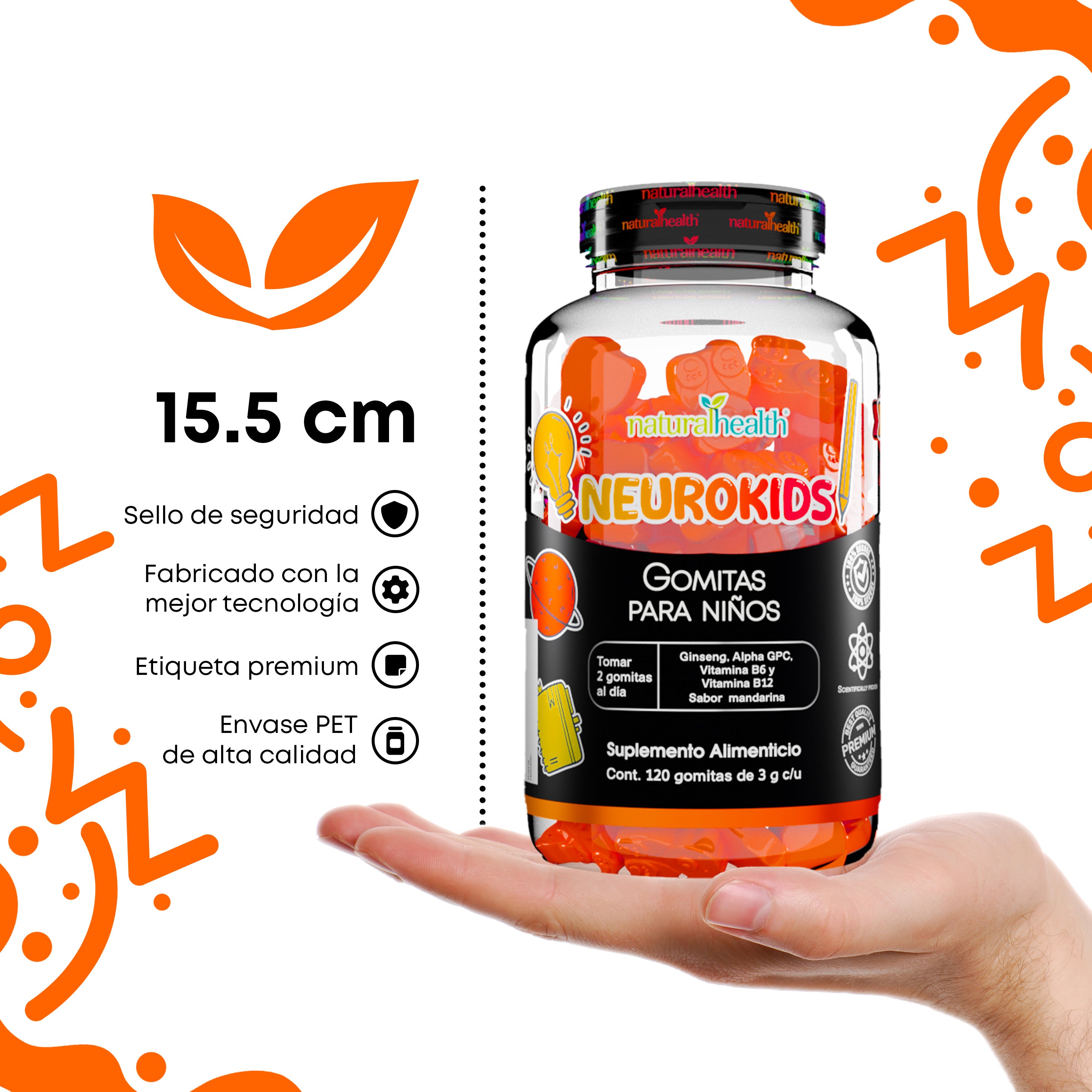 Línea KIDS: Neurokids | Ginseng, Alpha GPC, Vitamina B6 y Vitamina B12