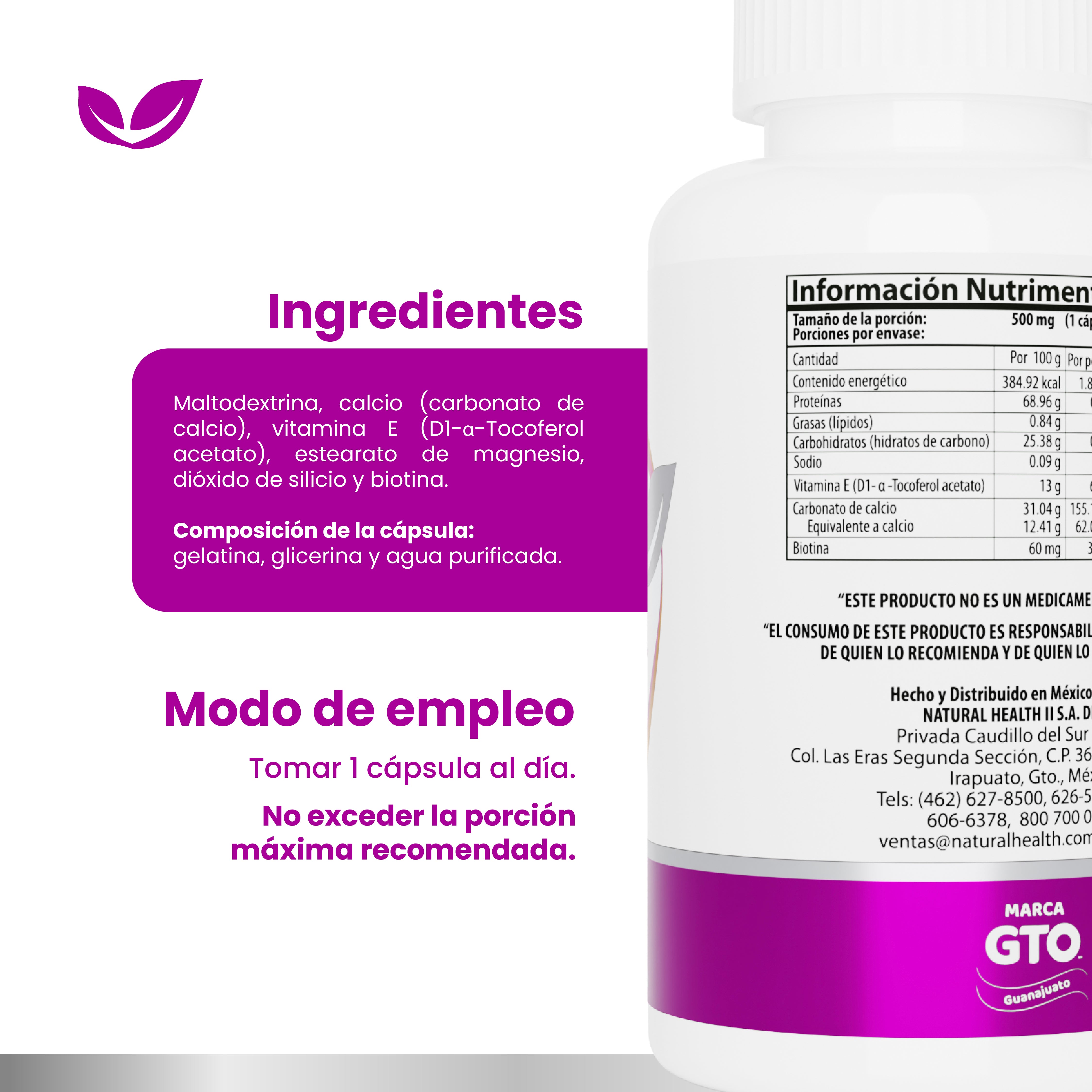 Línea Blanca | Biotina + Vitamina E y Calcio