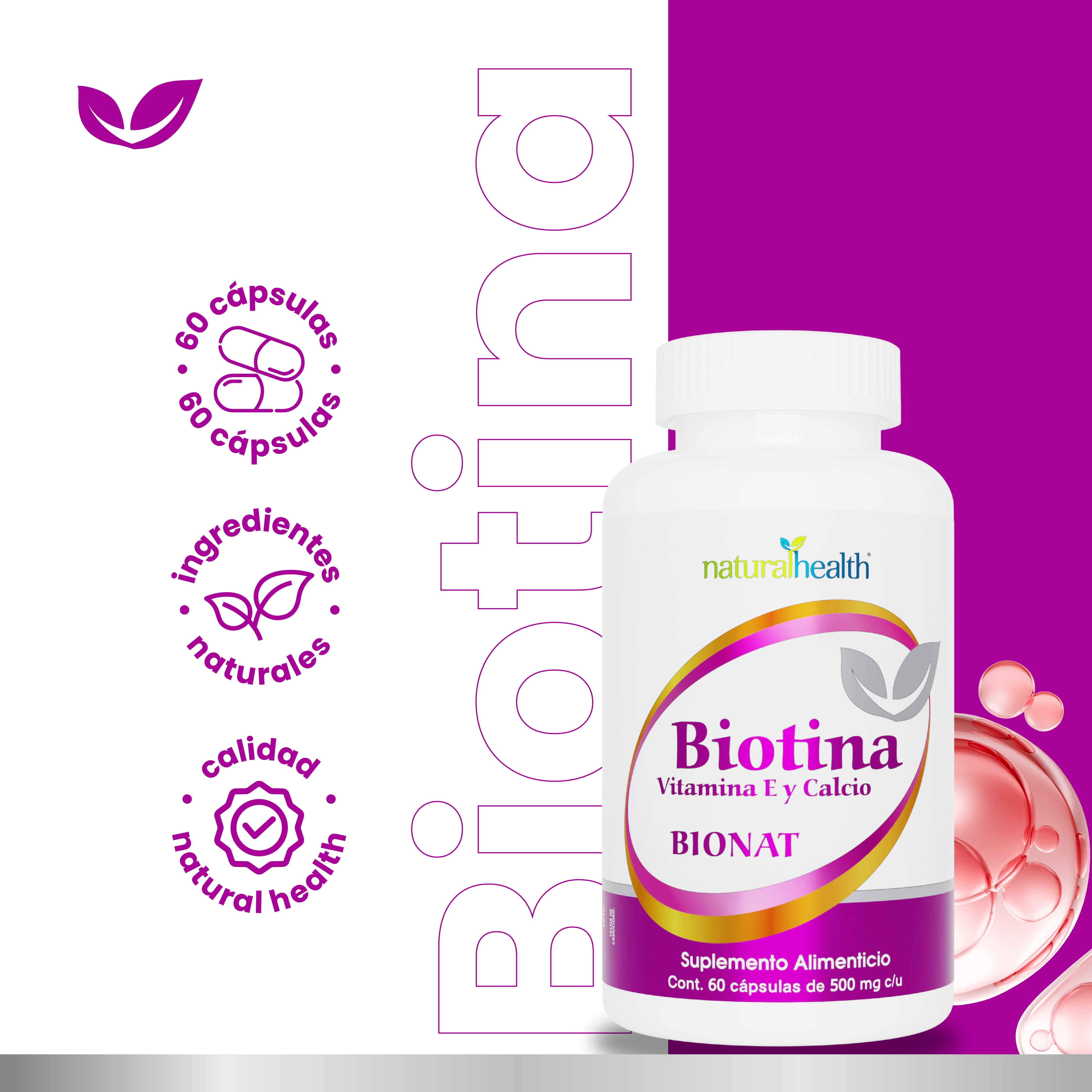 Línea Blanca | Biotina + Vitamina E y Calcio